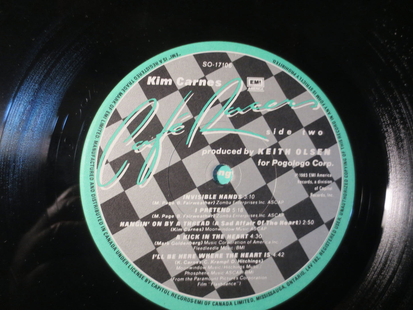 KIM CARNES, Cafe RACERS, Vintage Vinyl, Record Vinyl, Record, Vinyl Record, Vinyl Album, Kim Carnes Album, Lp, 1983 Records
