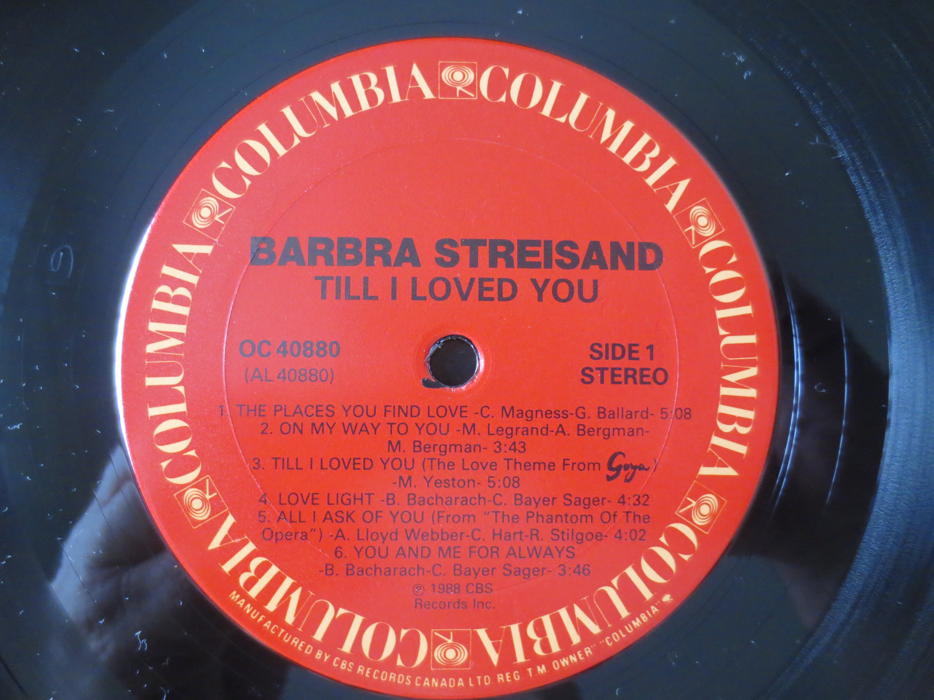 Barbra Streisand – Till I Loved You (1988) Vinyl LP