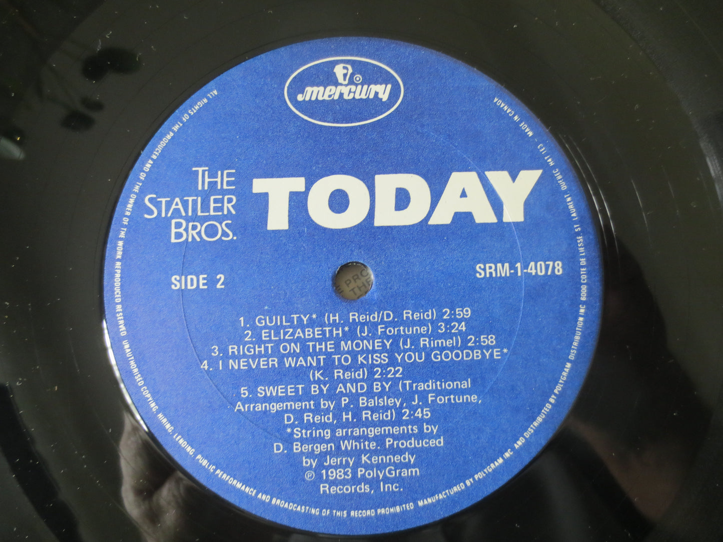 The STATLER BROTHERS, TODAY, Statler Brothers lps, Vintage Vinyl, Record Vinyl, Country Records, Country lps, 1983 Records