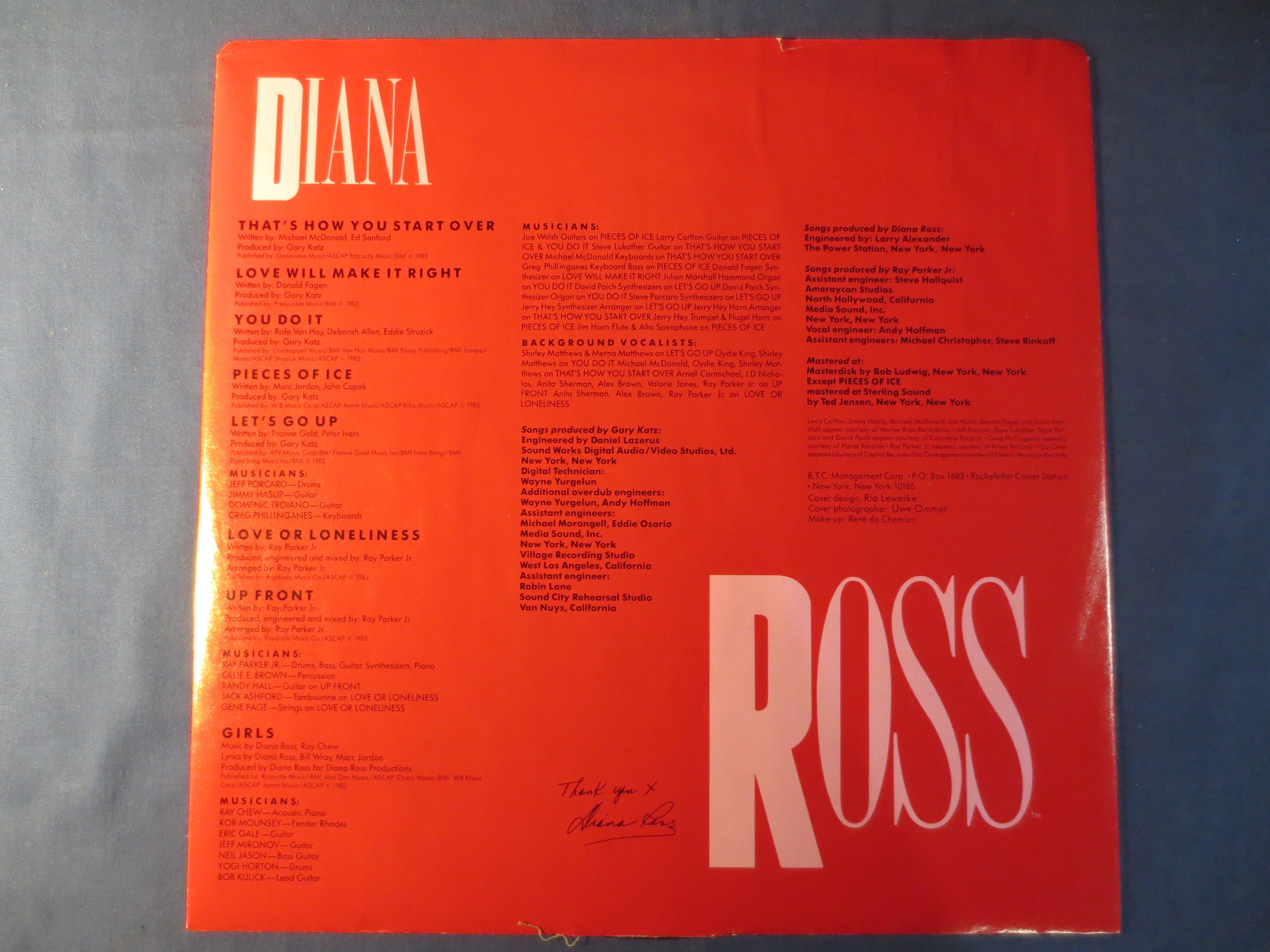 Diana Ross – Ross (1983) Vinyl LP