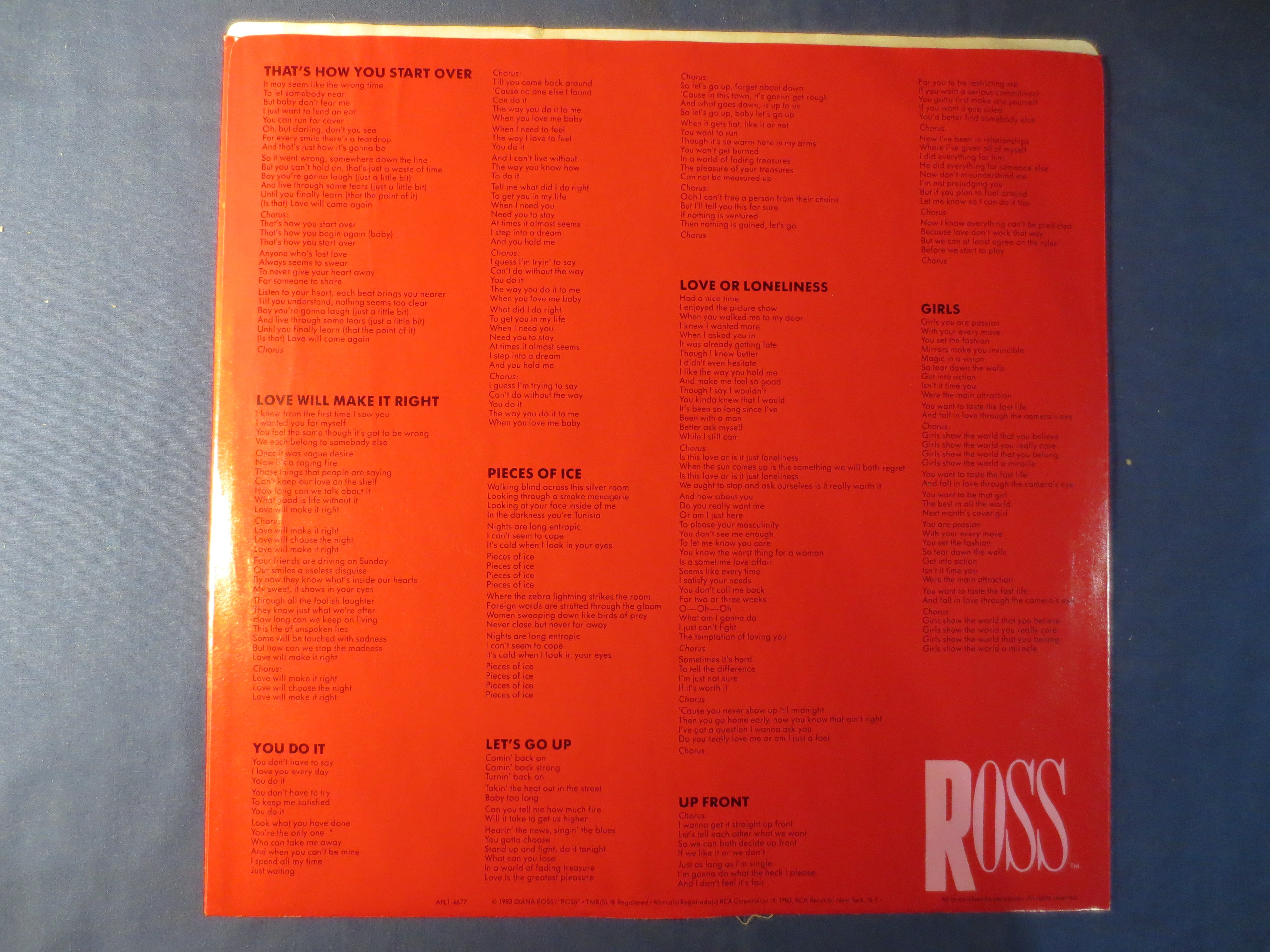 Diana Ross – Ross (1983) Vinyl LP