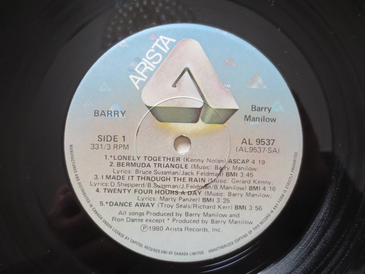 BARRY MANILOW Record, BARRY Album, Barry Manilow Album, Barry Manilow Vinyl, Barry Manilow Lp, Vintage Lp, 1980 Records