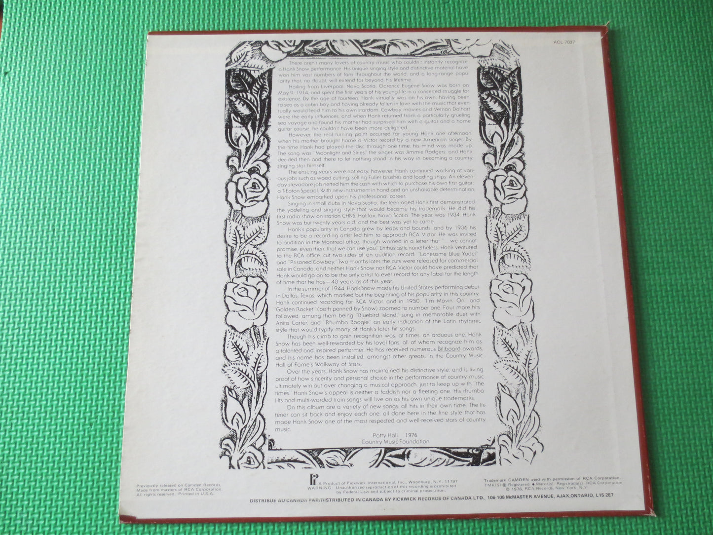 HANK SNOW, HANK Snow Album, Hank Snow Records, Hank Snow Music, lps, Hank Snow Vinyl, Vintage Vinyl, Records, 1976 Records