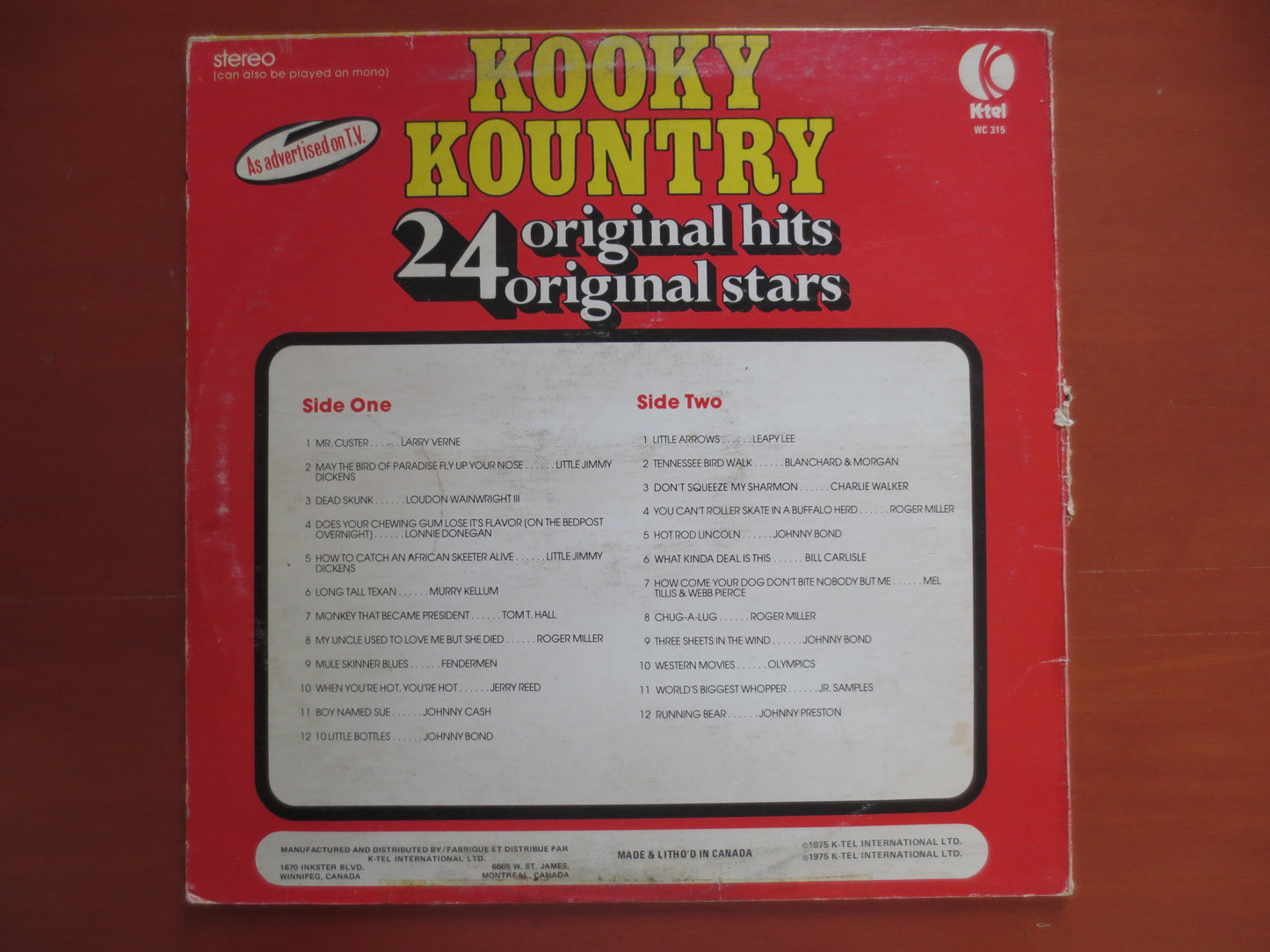 KOOKY KOUNTRY, K-TEL Records, Country Records, Vintage Vinyl, Records, Vinyl Records, Record Vinyl, Vinyl Lps, 1975 Records
