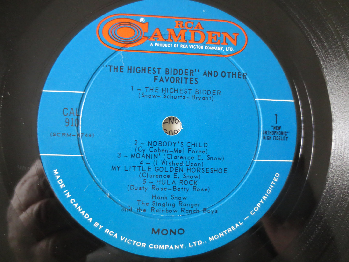 HANK SNOW, The HIGHEST Bidder, Hank Snow Records, Hank Snow Albums, Hank Snow Vinyl, Vintage Vinyl, Records, 1965 Records