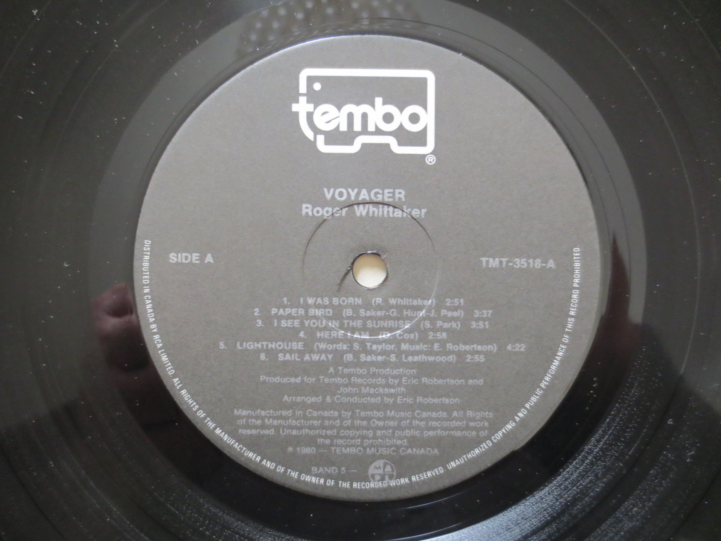 Roger Whittaker – Voyager (1980) Vinyl LP