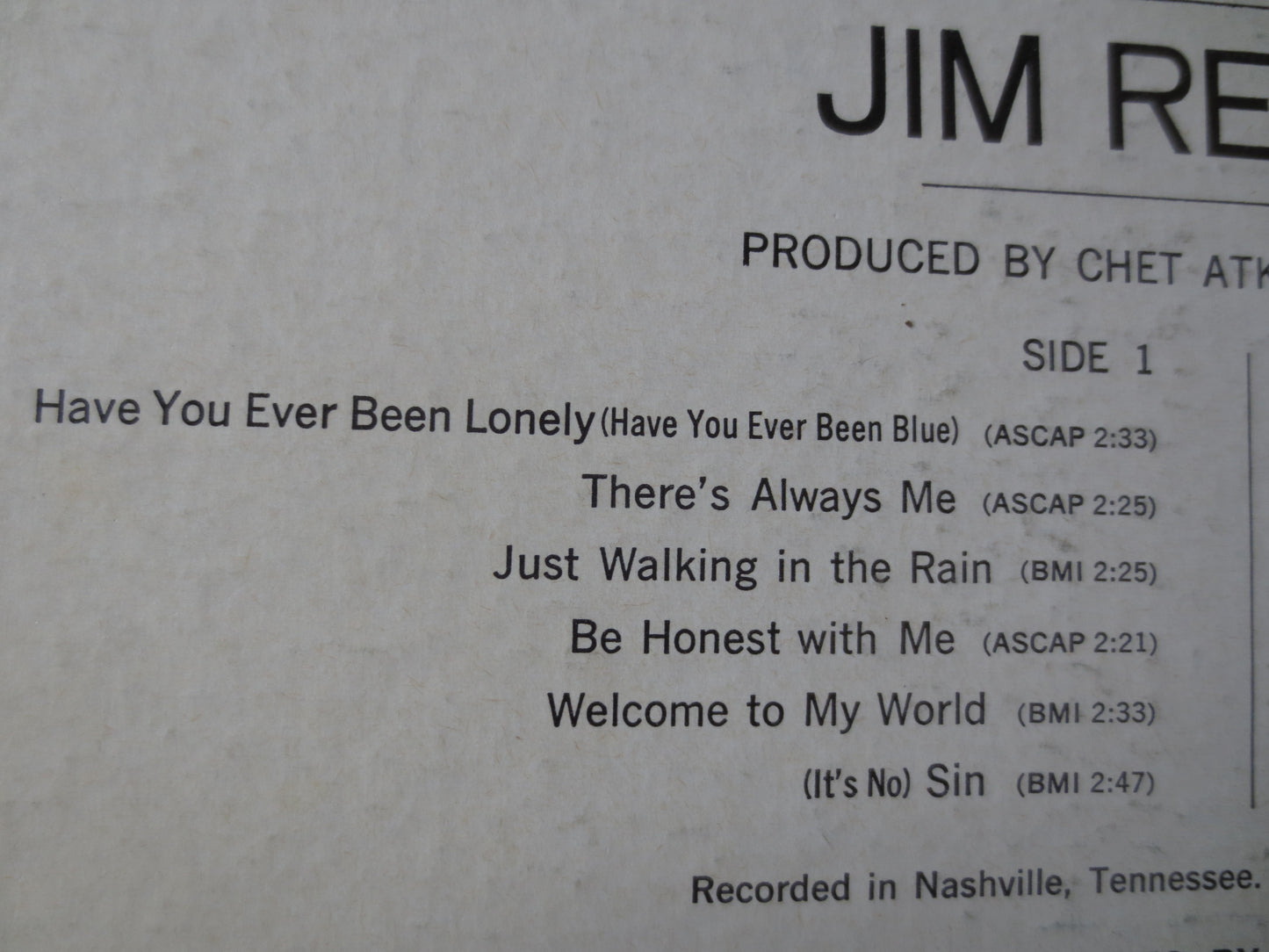JIM REEVES, A TOUCH of Velvet, Jim Reeves Albums, Jim Reeves Records, Country Albums, Country Records, Vinyl, 1964 Records