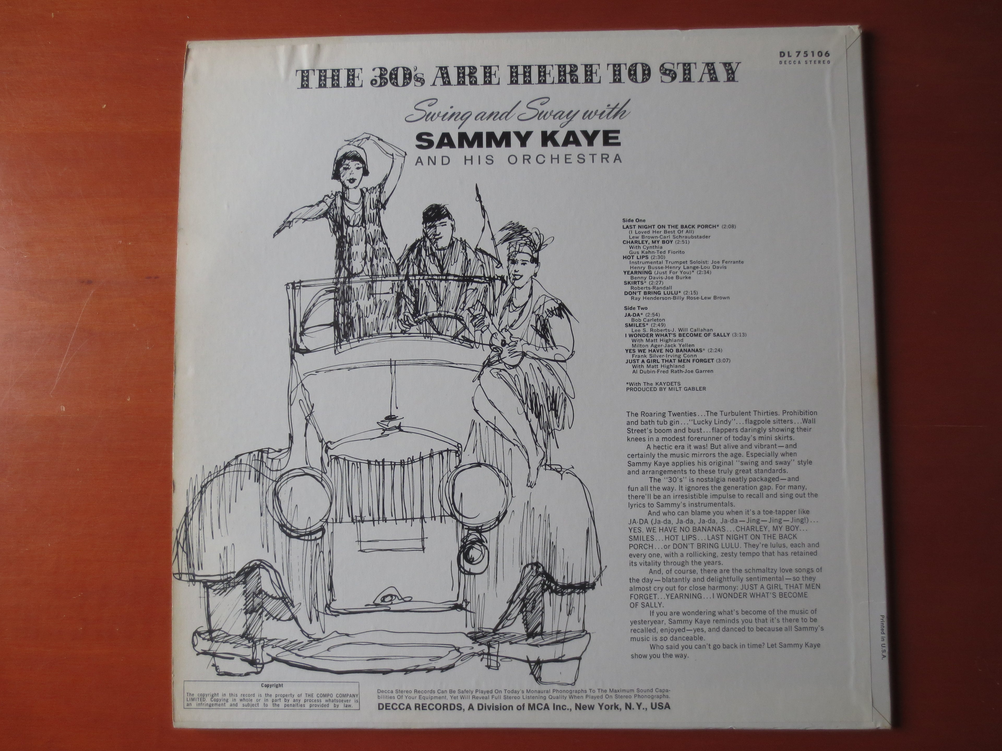 Sammy Kaye – The 30's Are Here to Stay (1968) Vinyl LP