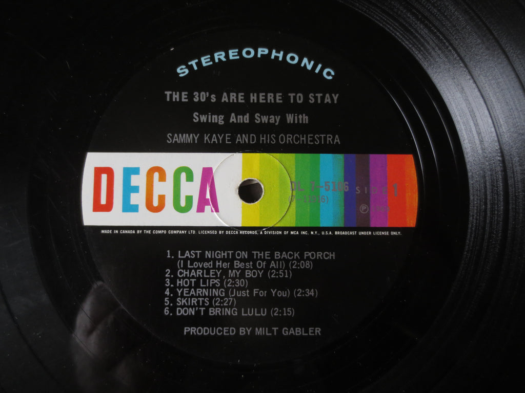Sammy Kaye – The 30's Are Here to Stay (1968) Vinyl LP