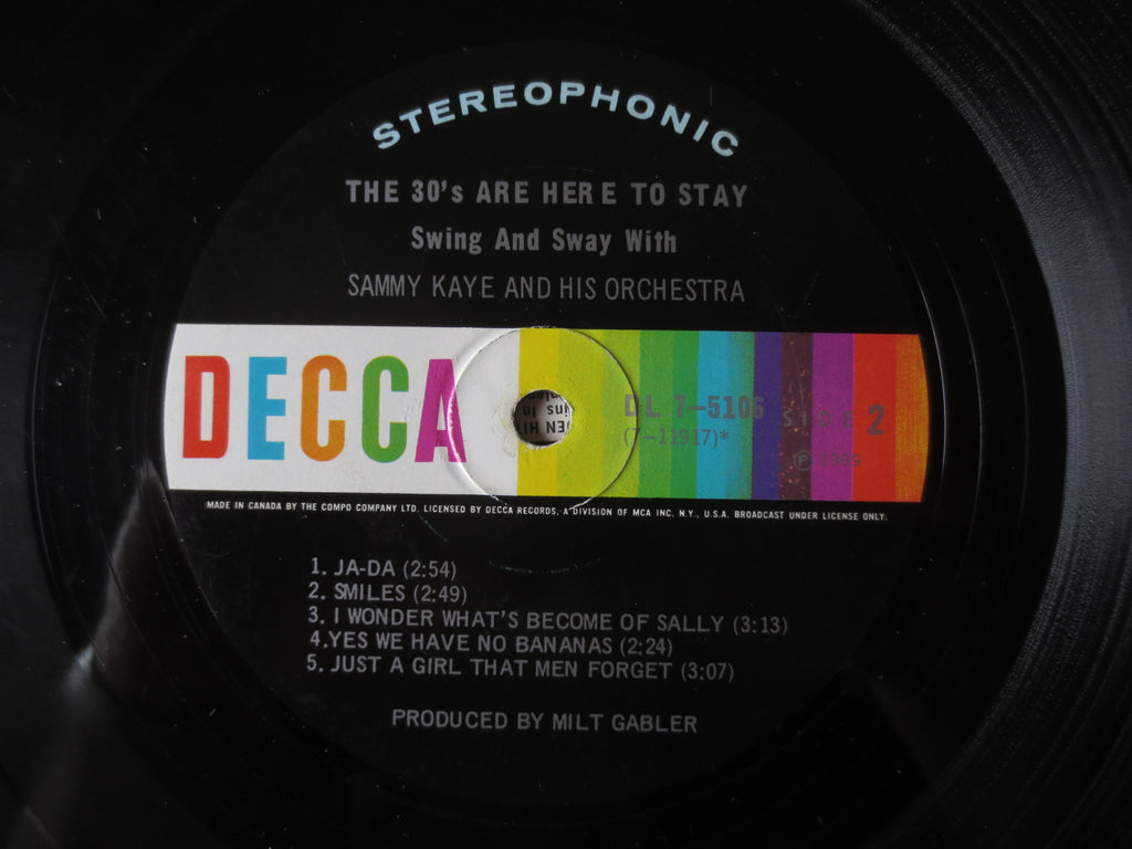 Sammy Kaye – The 30's Are Here to Stay (1968) Vinyl LP
