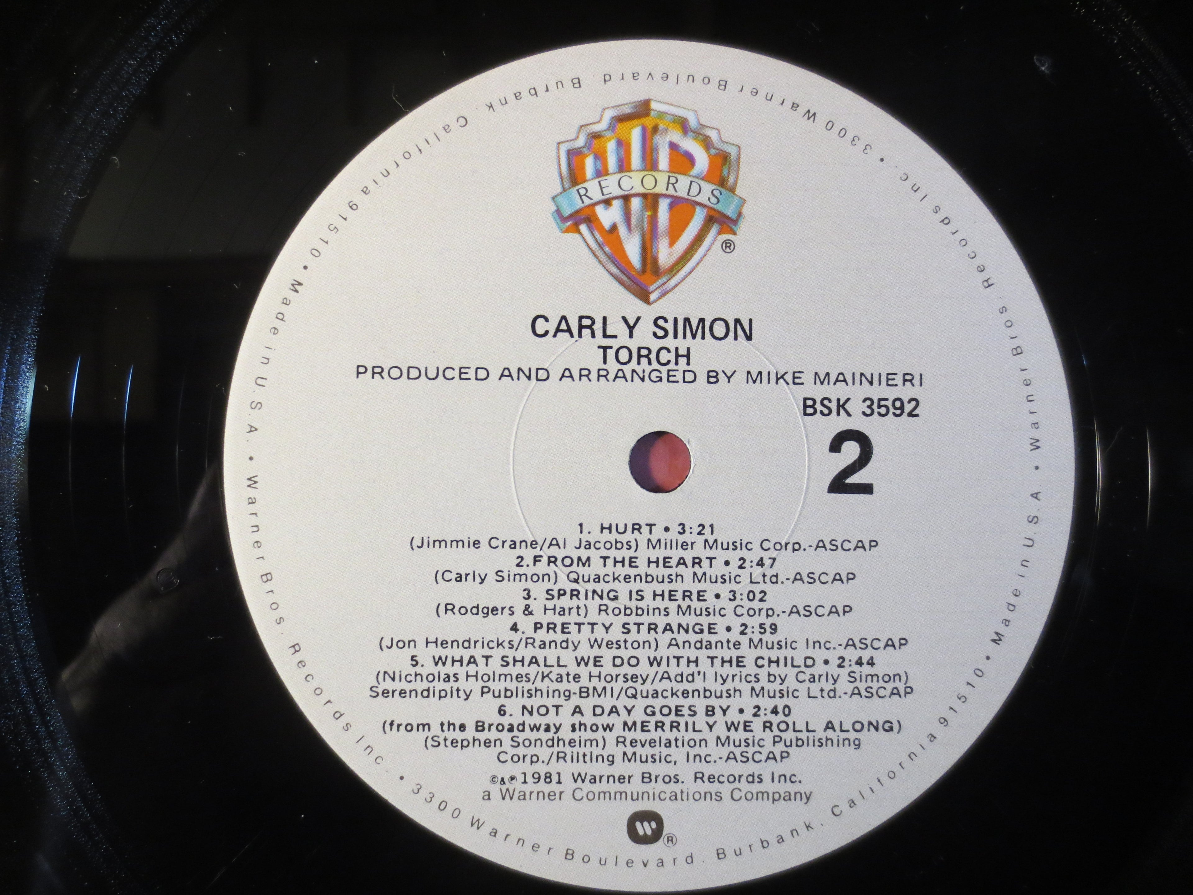 Carly Simon – Torch (1981) Vinyl LP