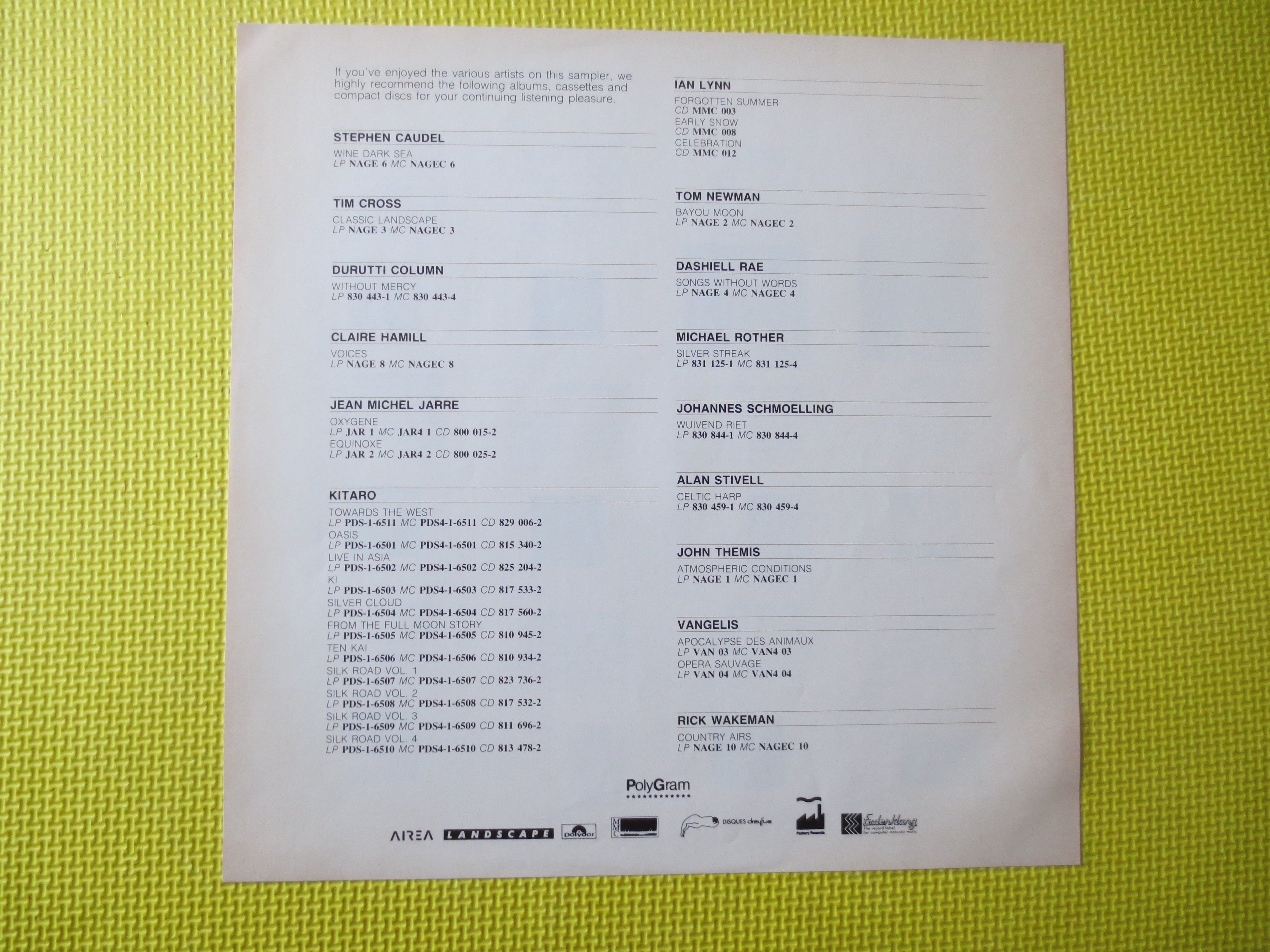 A New Age in Music – Sampler (1986) Vinyl LP