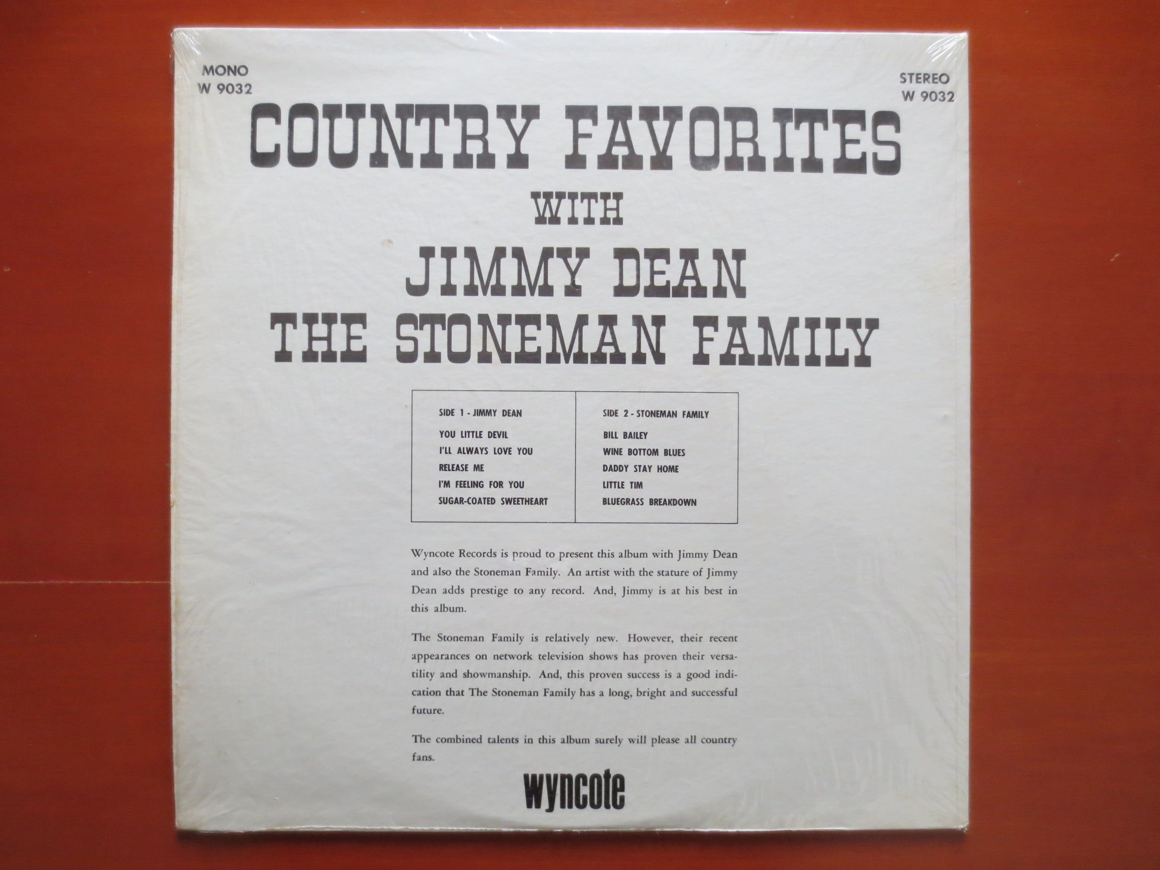 Jimmy Dean – Country Favorites (1964) Vinyl LP