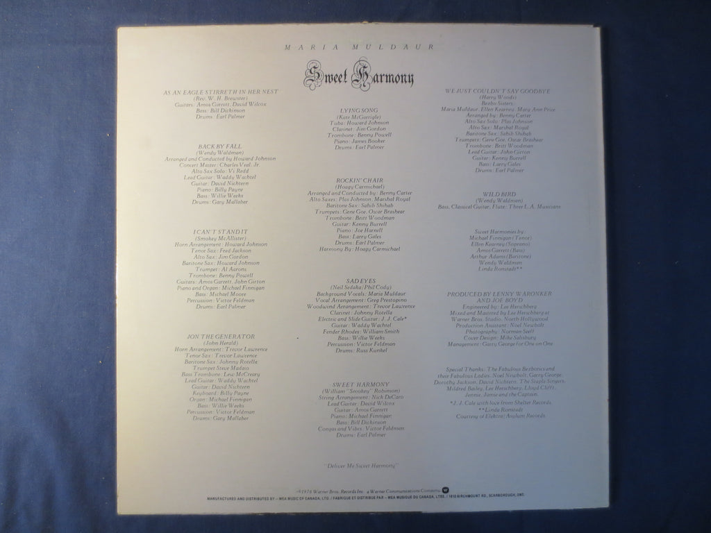 Maria Muldaur – Sweet Harmony (1976) Vinyl LP