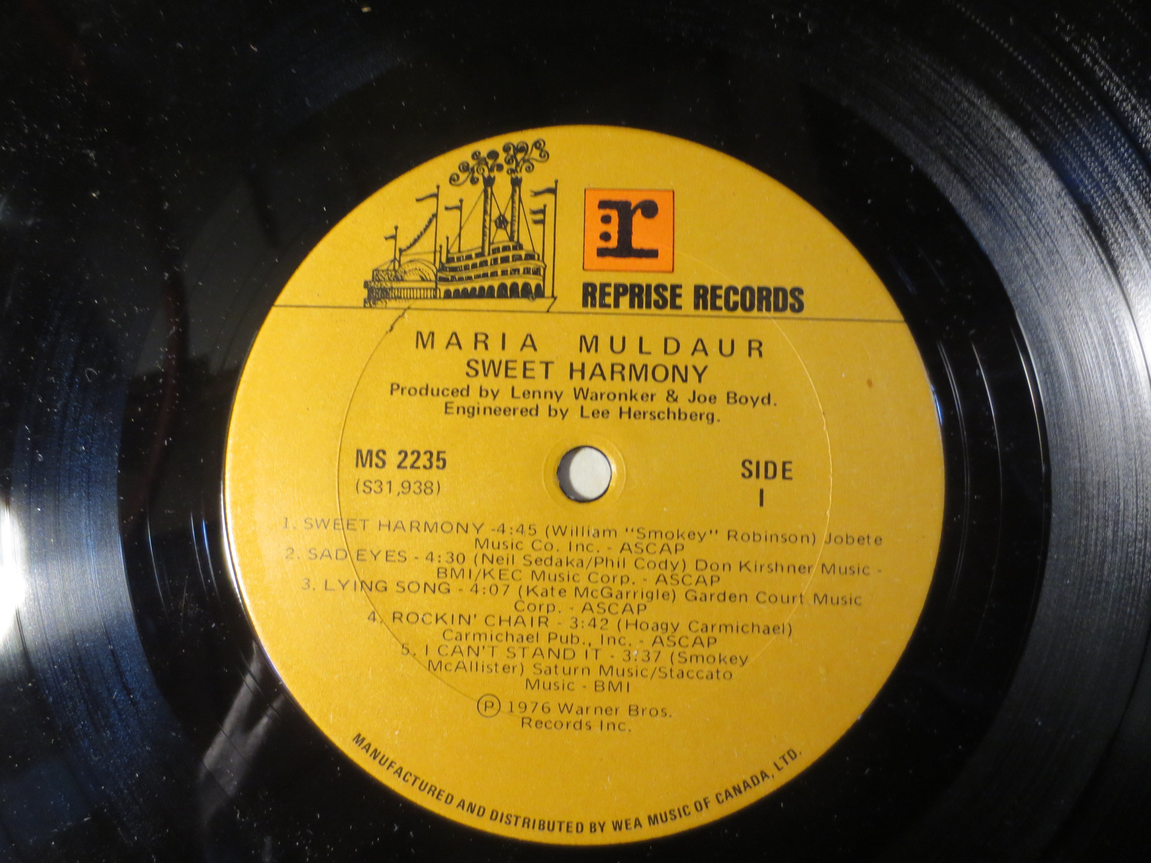 Maria Muldaur – Sweet Harmony (1976) Vinyl LP