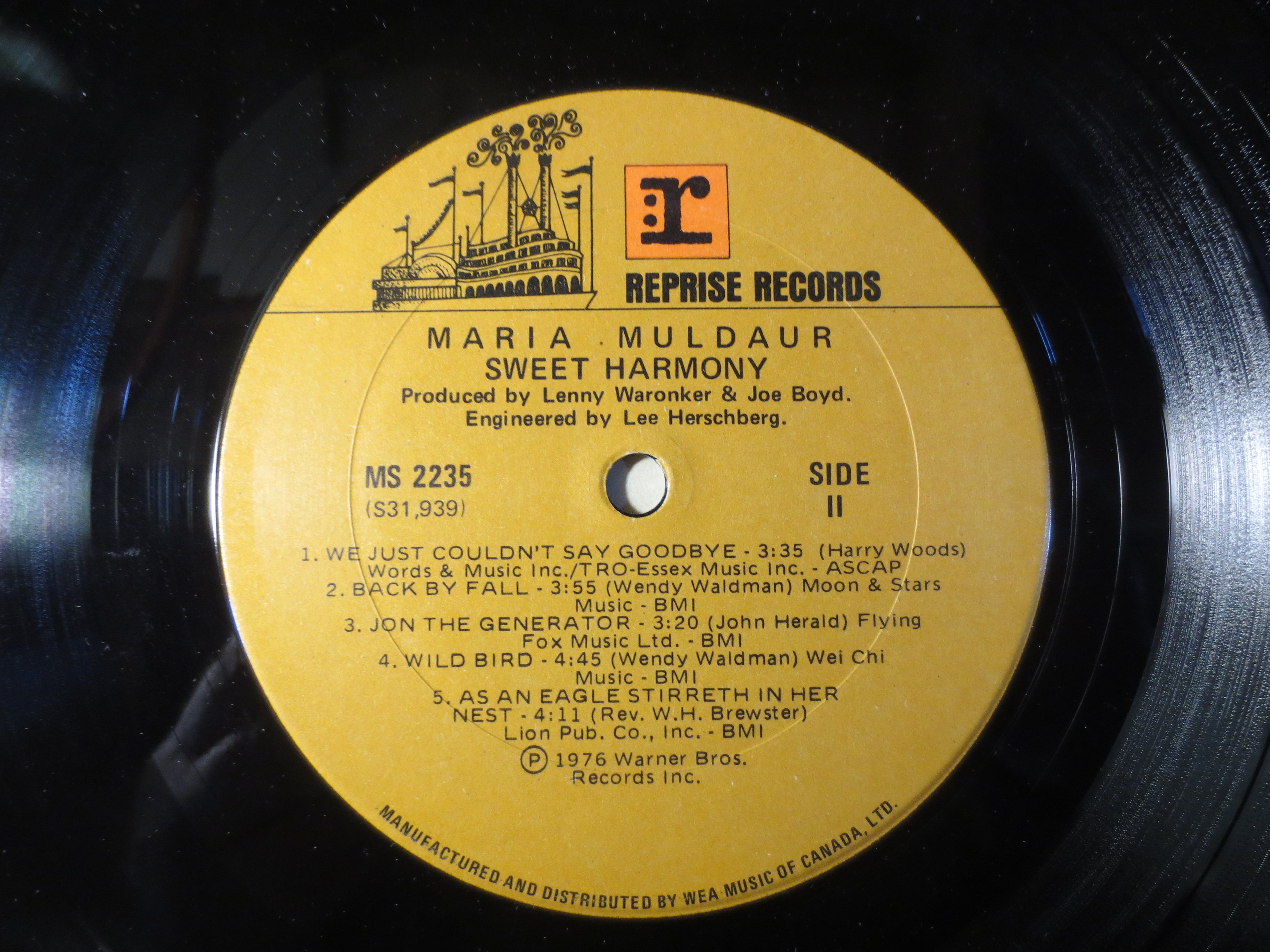 Maria Muldaur – Sweet Harmony (1976) Vinyl LP
