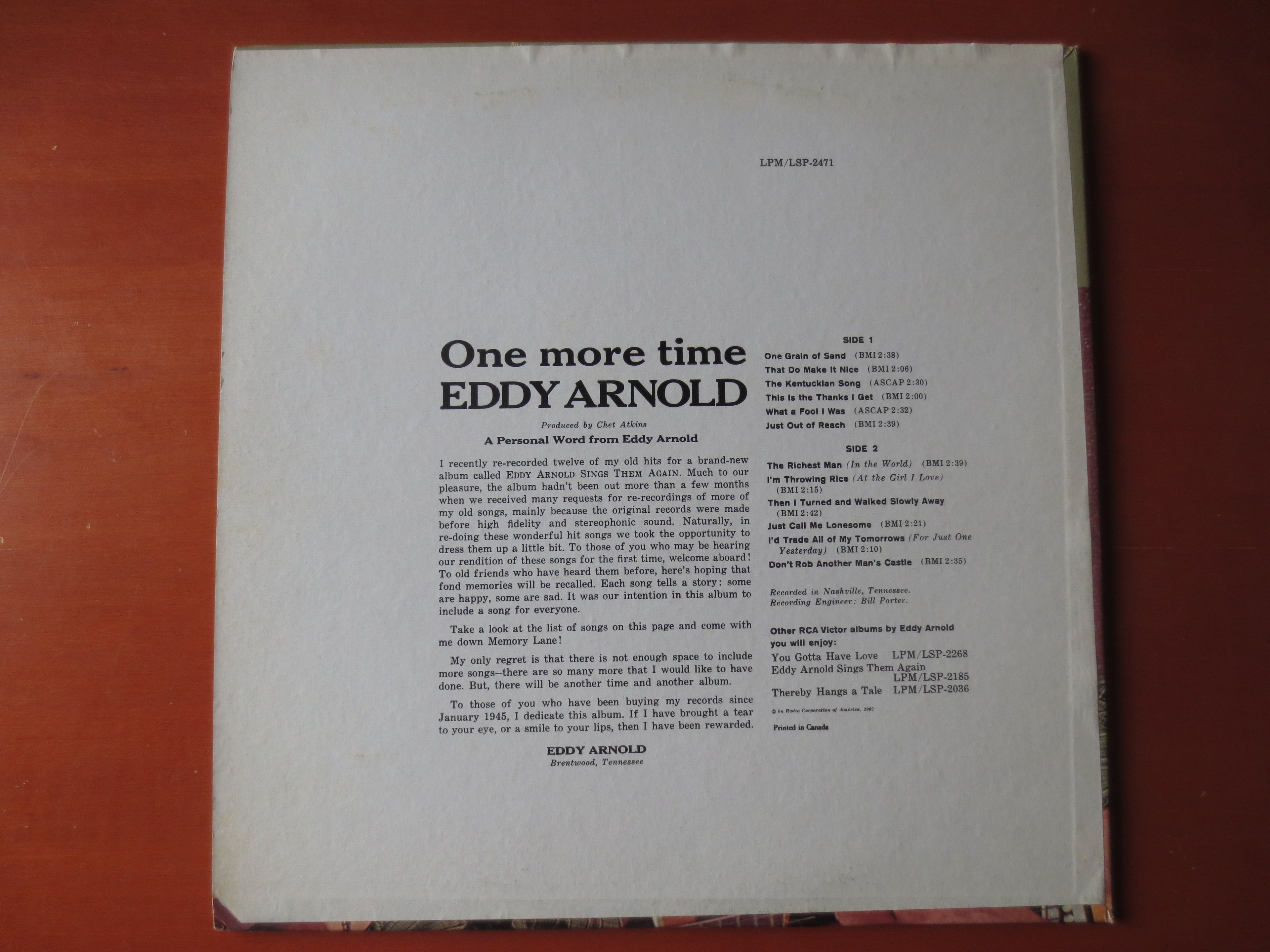 Eddy Arnold – One More Time (1962) Vinyl LP