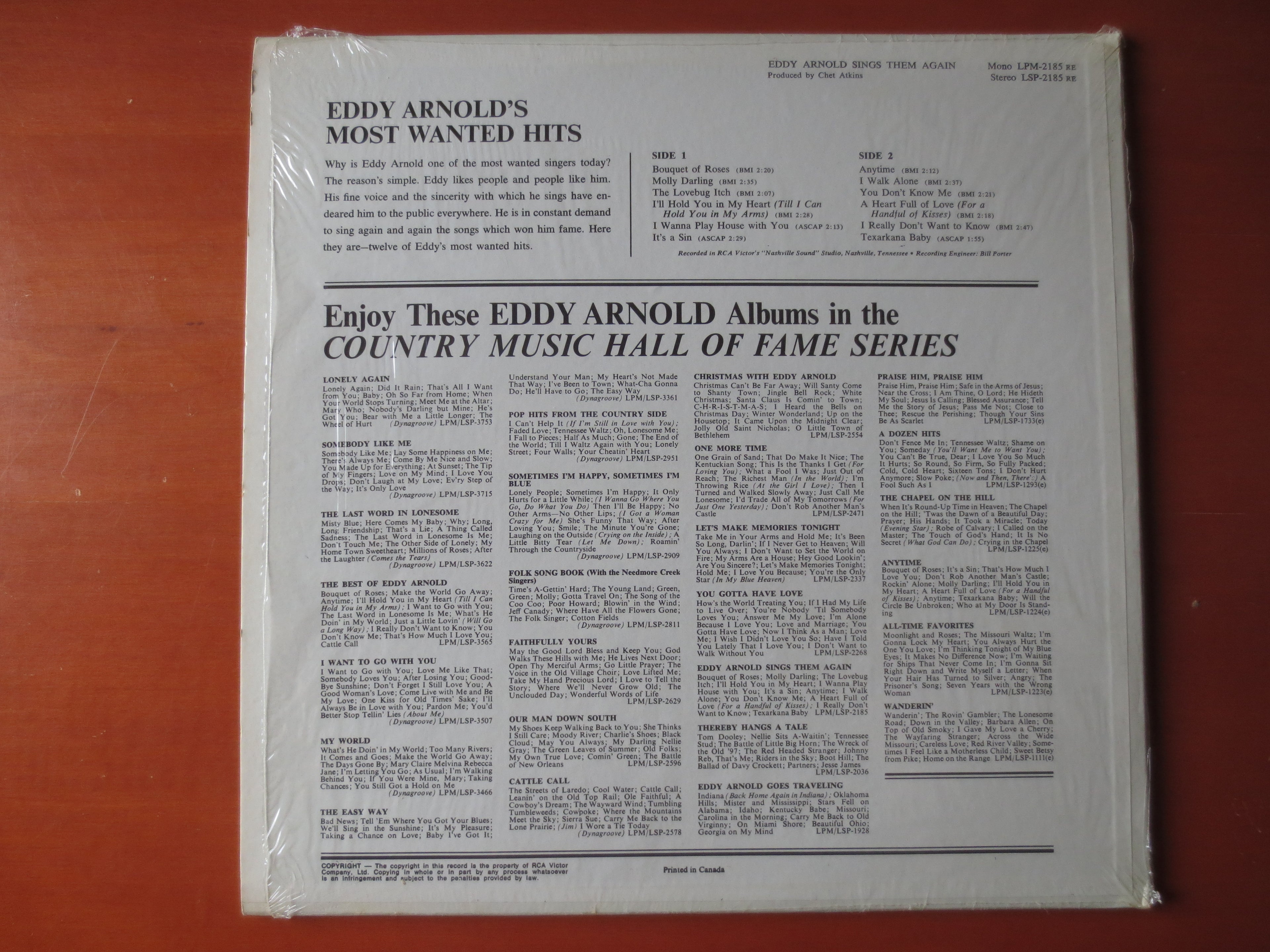 Eddy Arnold – Eddy Arnold Sings Them Again (1960) Vinyl LP