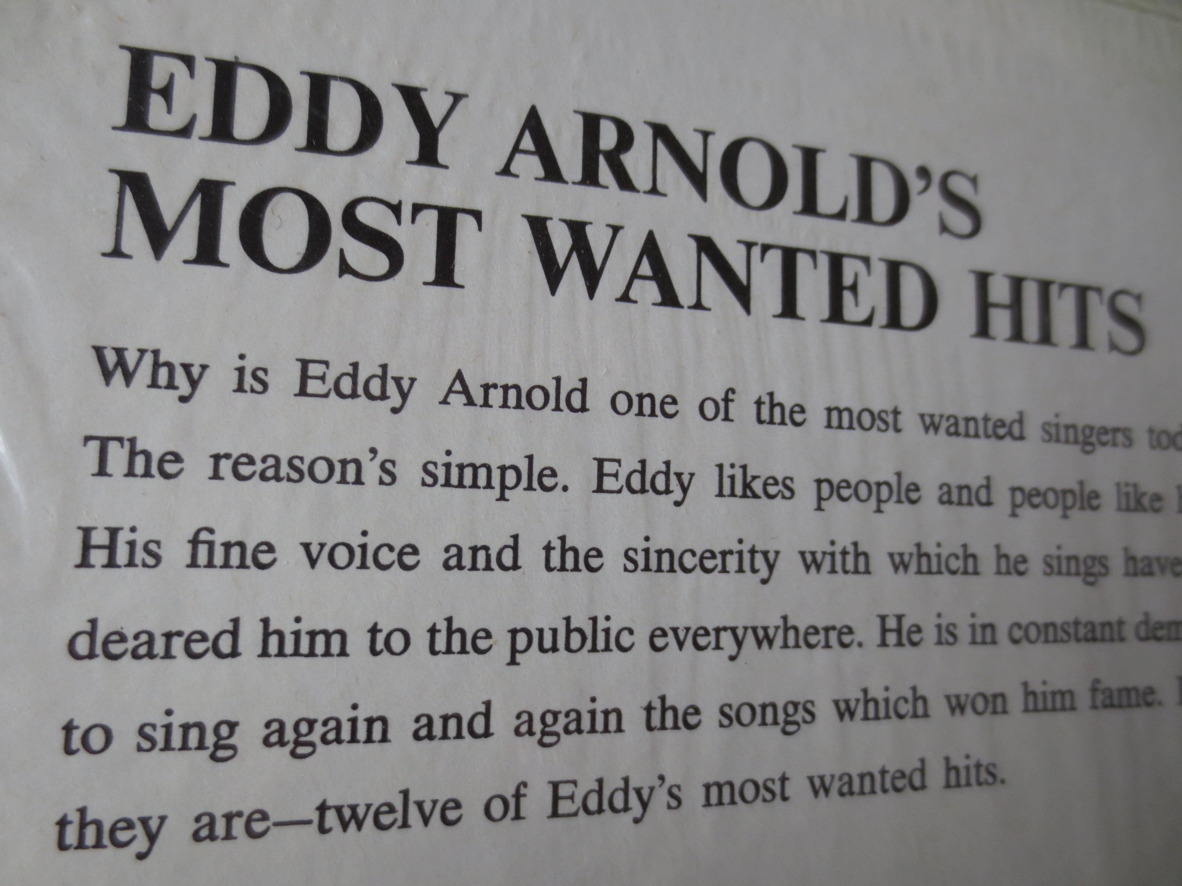 Eddy Arnold – Eddy Arnold Sings Them Again (1960) Vinyl LP