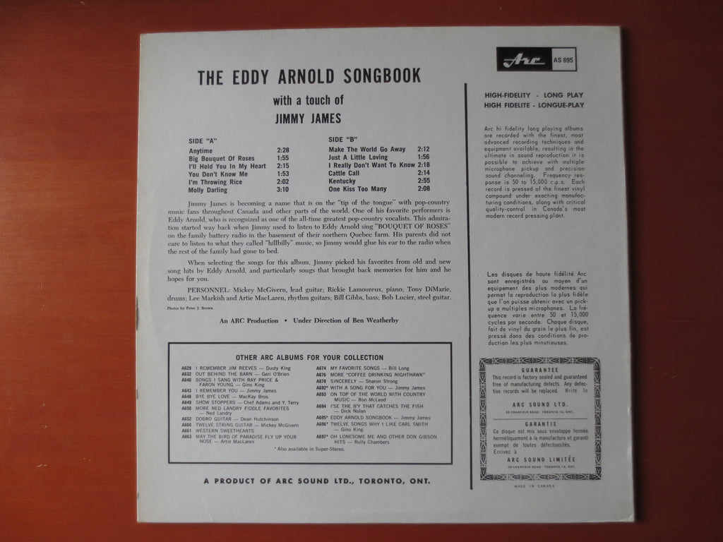 Eddy Arnold – Eddy Arnold Songbook with a Touch of Jimmy James (1967) Vinyl LP