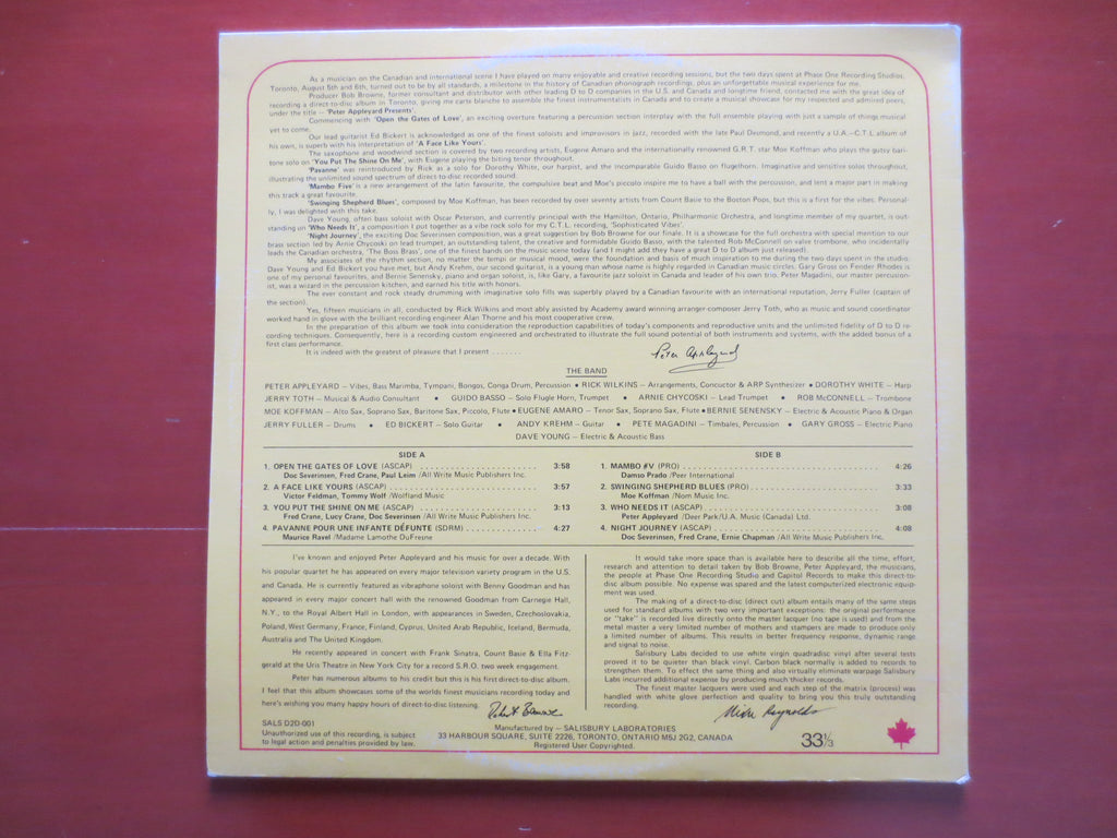 Peter Appleyard – Peter Appleyard Presents (1977) Vinyl LP