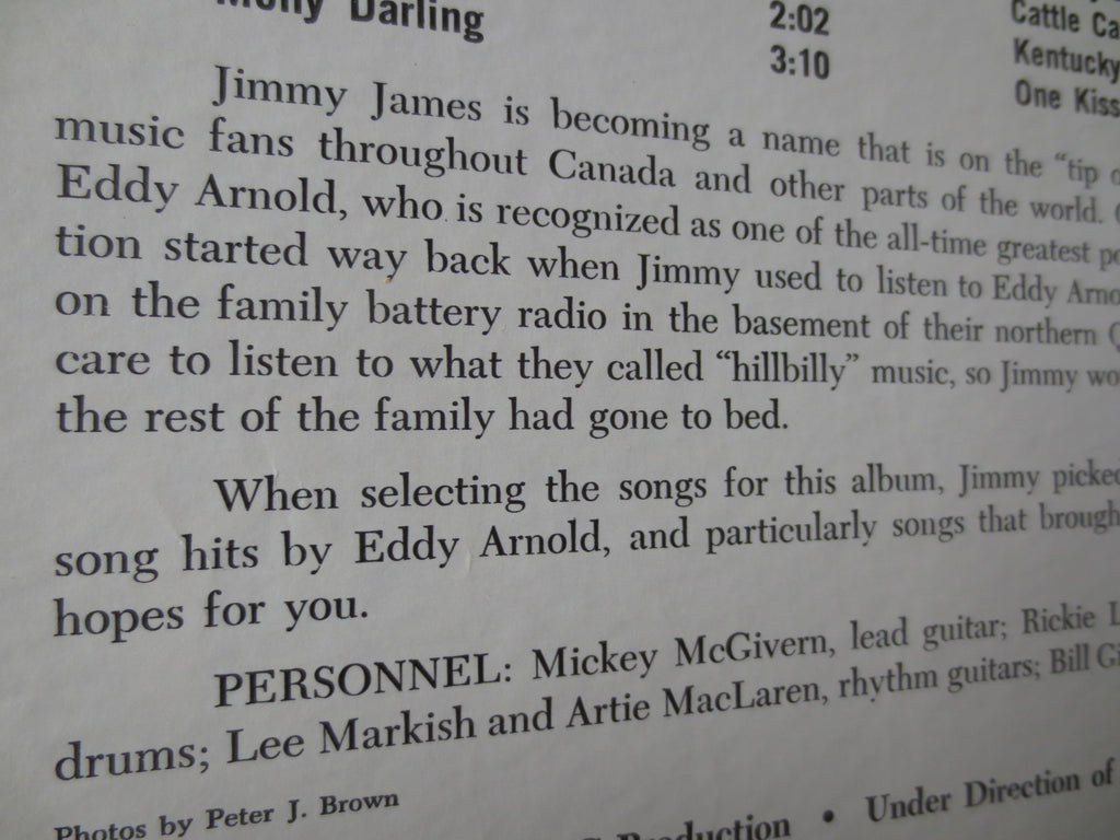Eddy Arnold – Eddy Arnold Songbook with a Touch of Jimmy James (1967) Vinyl LP