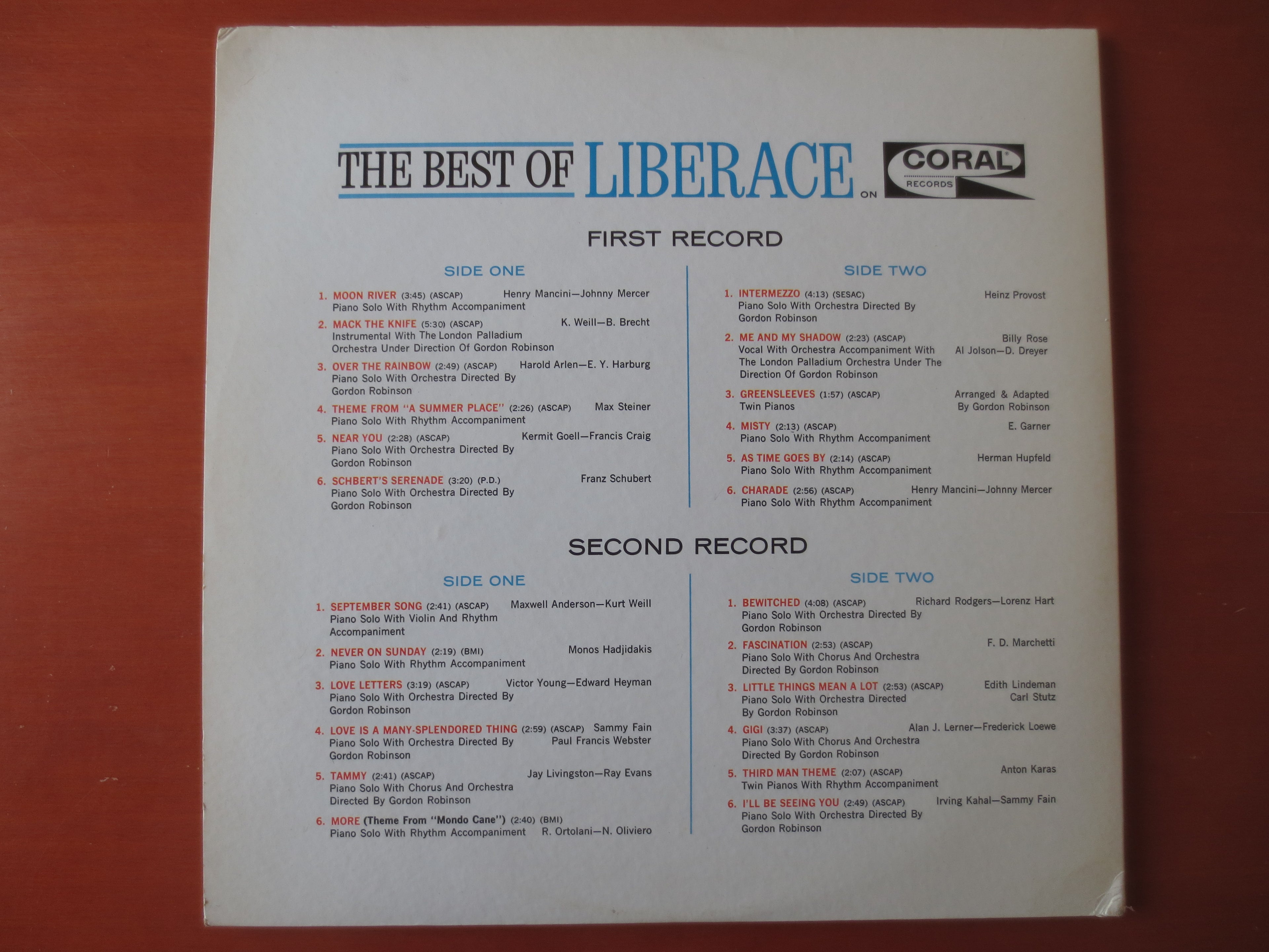 Liberace – The Best of Liberace (1965) Vinyl 2xLP