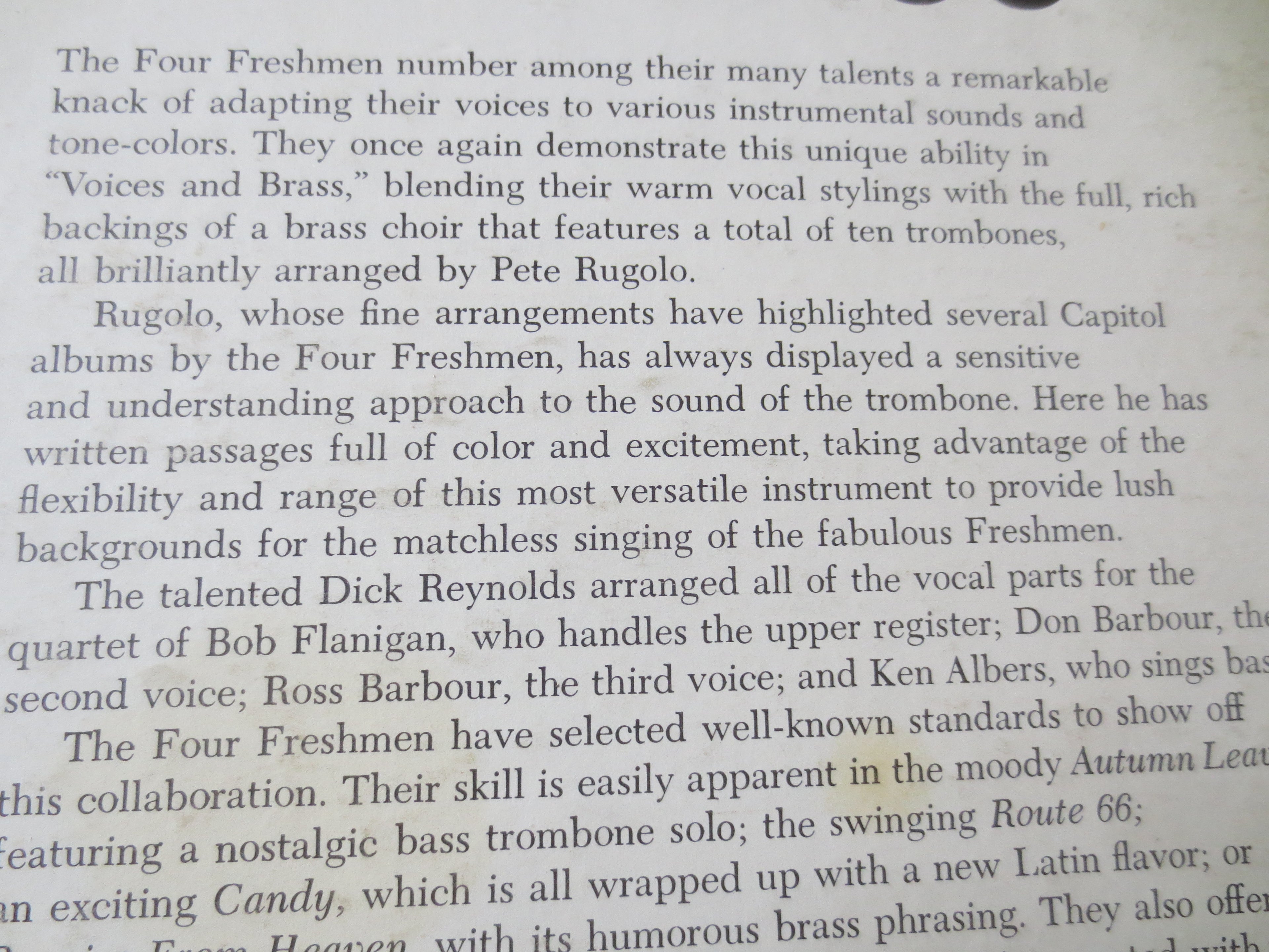 The Four Freshmen – Voices and Brass (1960) Vinyl LP