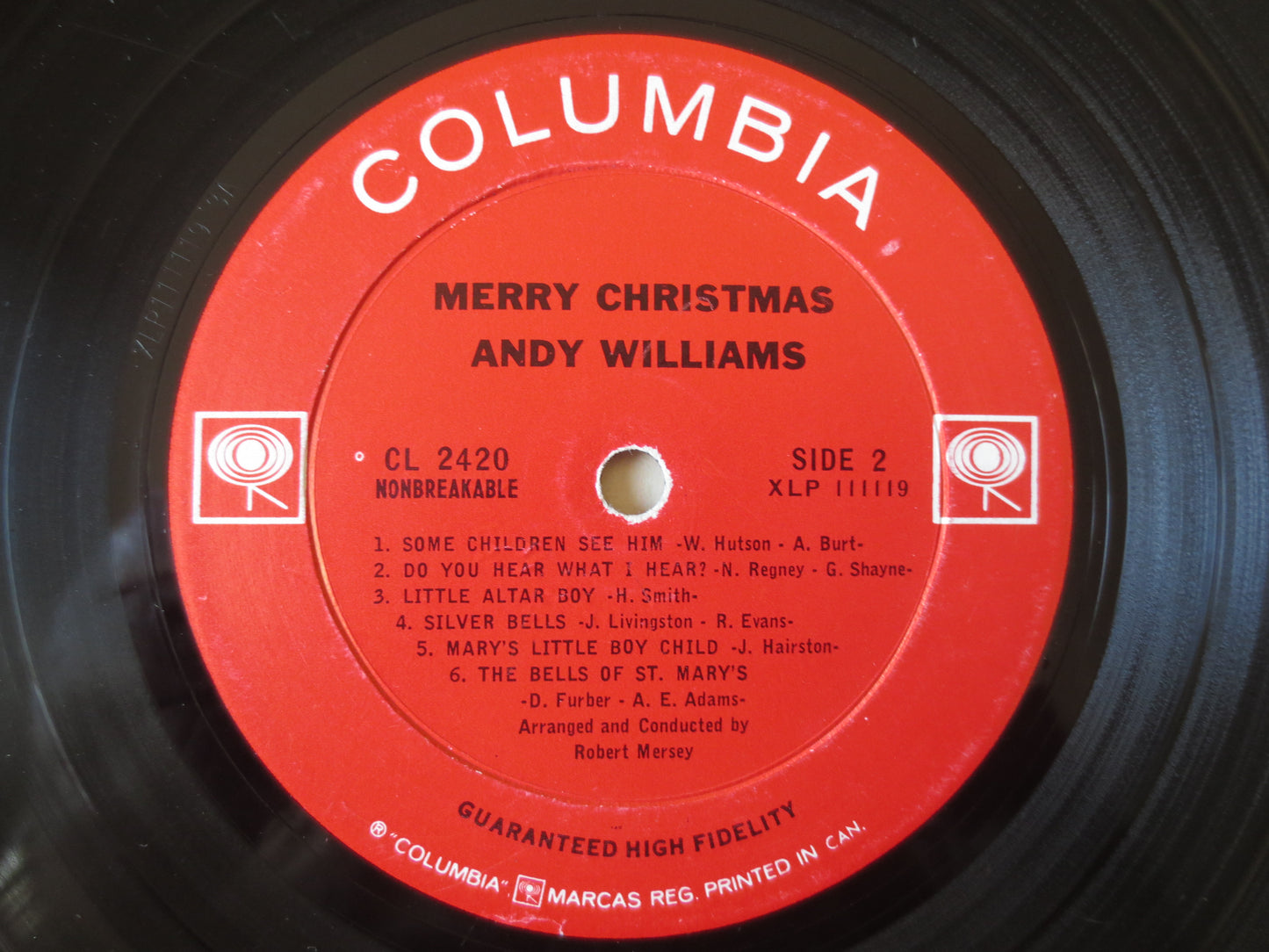 ANDY WILLIAMS, CHRISTMAS Records, Christmas Lps, Vintage Vinyl, Andy Williams Lps, Vinyl Albums, Record Lps, 1965 Records