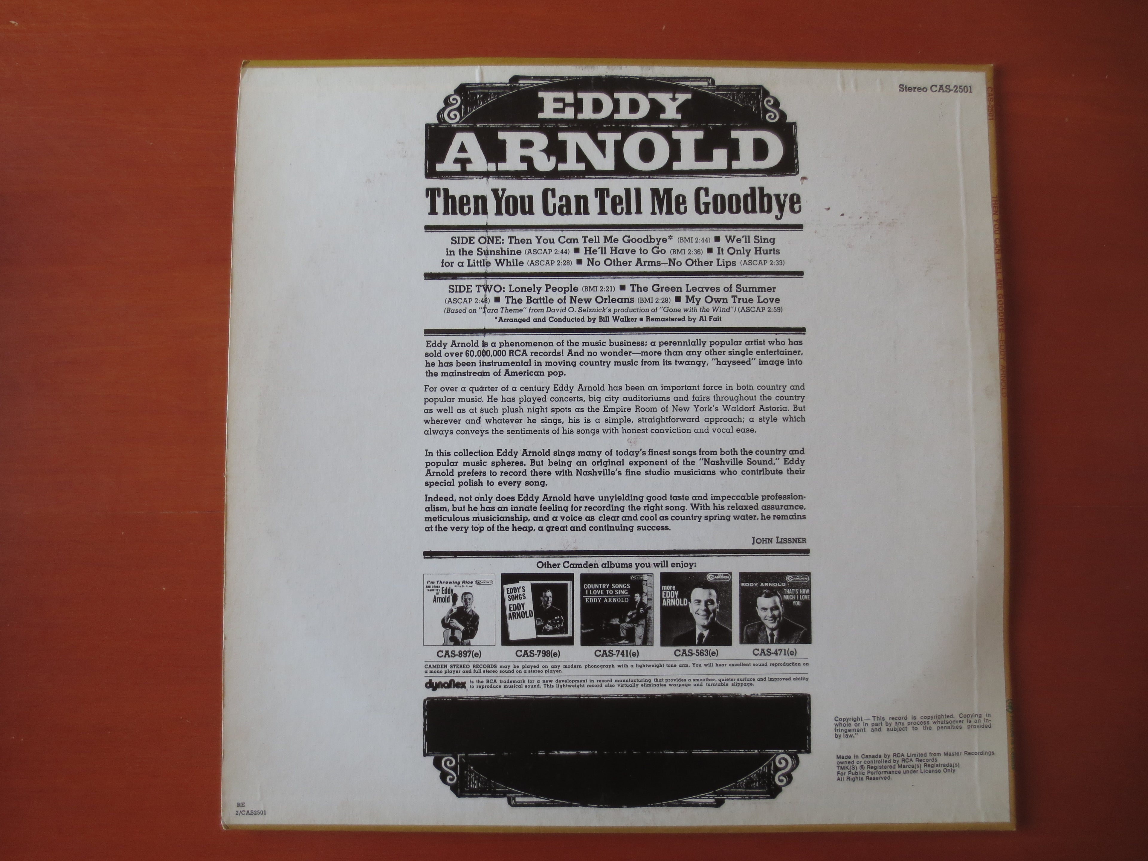 Eddy Arnold – Then You Can Tell Me Goodbye (1971) [Vinyl LP]