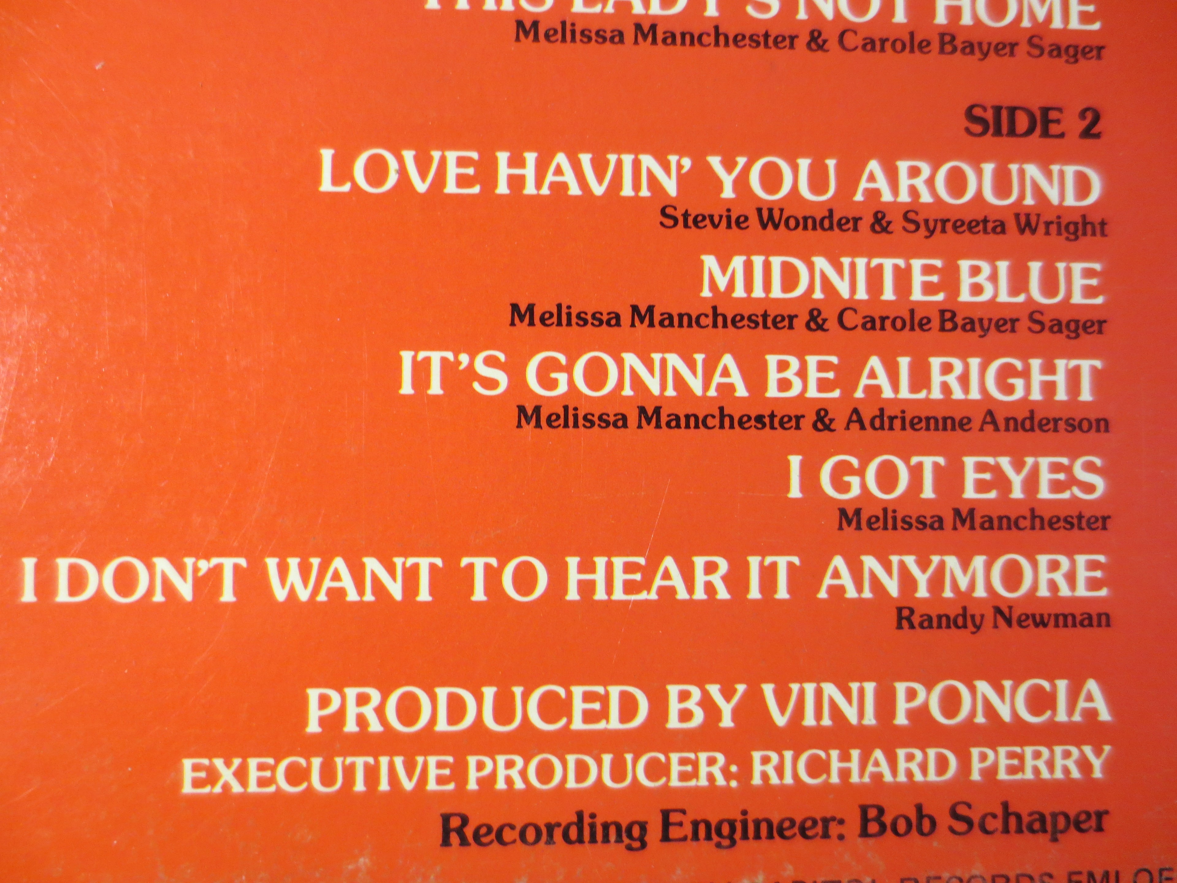 Melissa Manchester – Melissa (1975) Vinyl LP