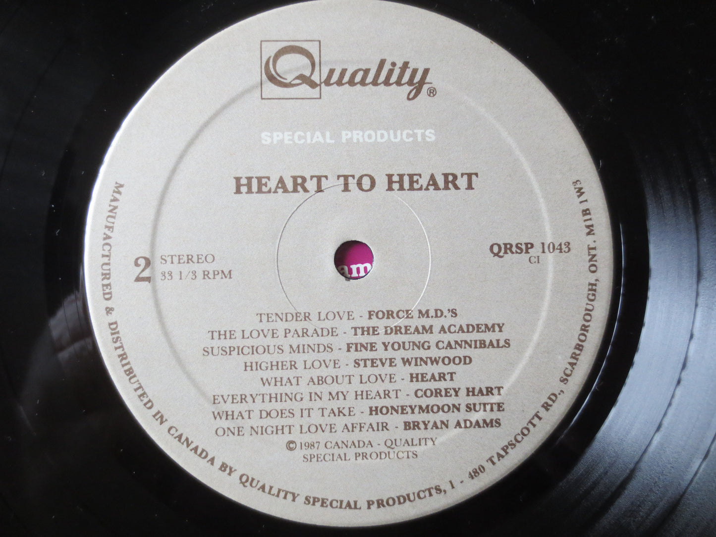 HEART to HEART, HIT Songs, Heart Records, Foreigner Lps, Corey Hart Lp, The Outfield Lp, Jennifer Rush Lps, 1987 Records