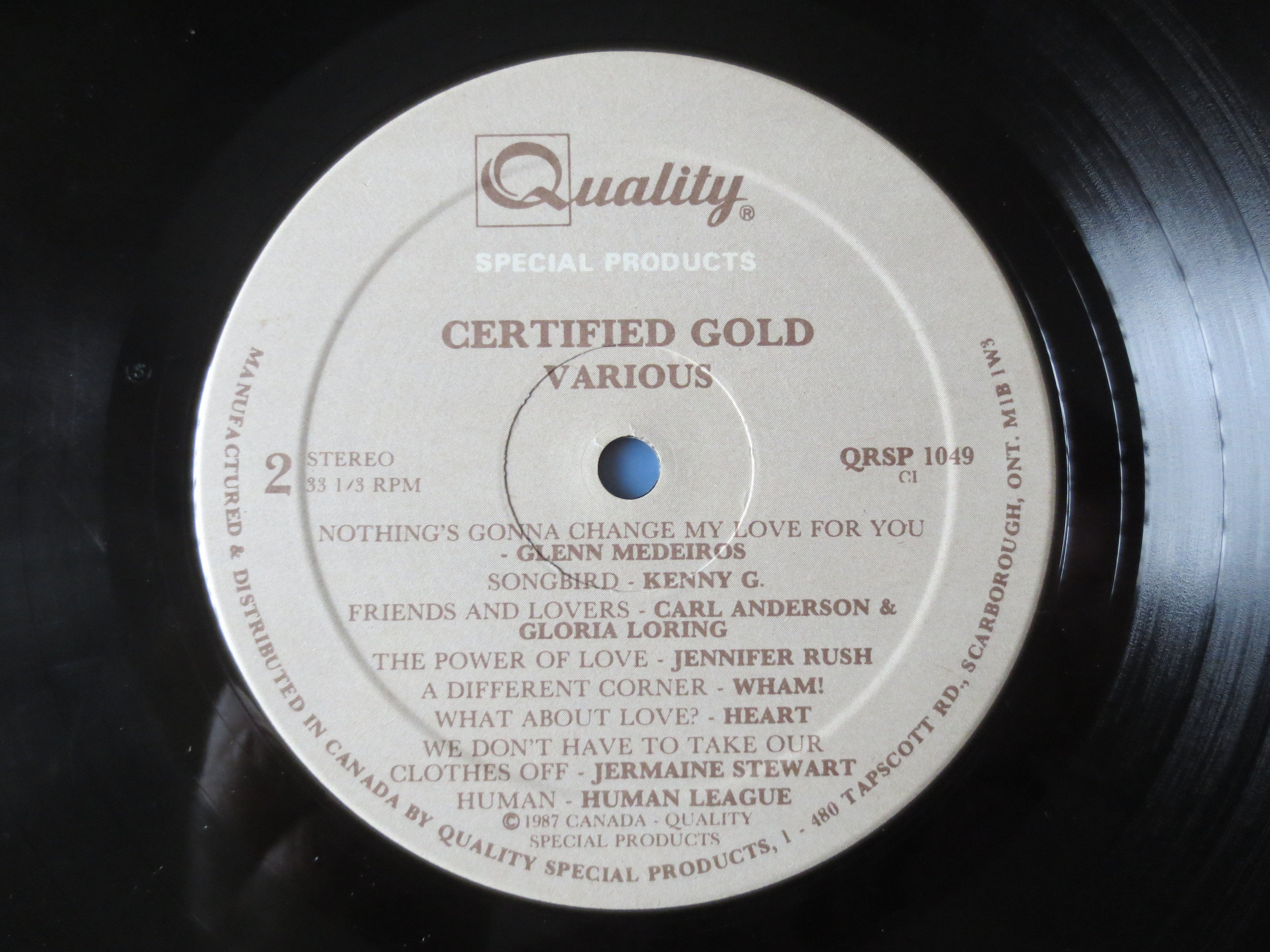 Certified Gold – Hit Songs Compilation (1987) Vinyl LP