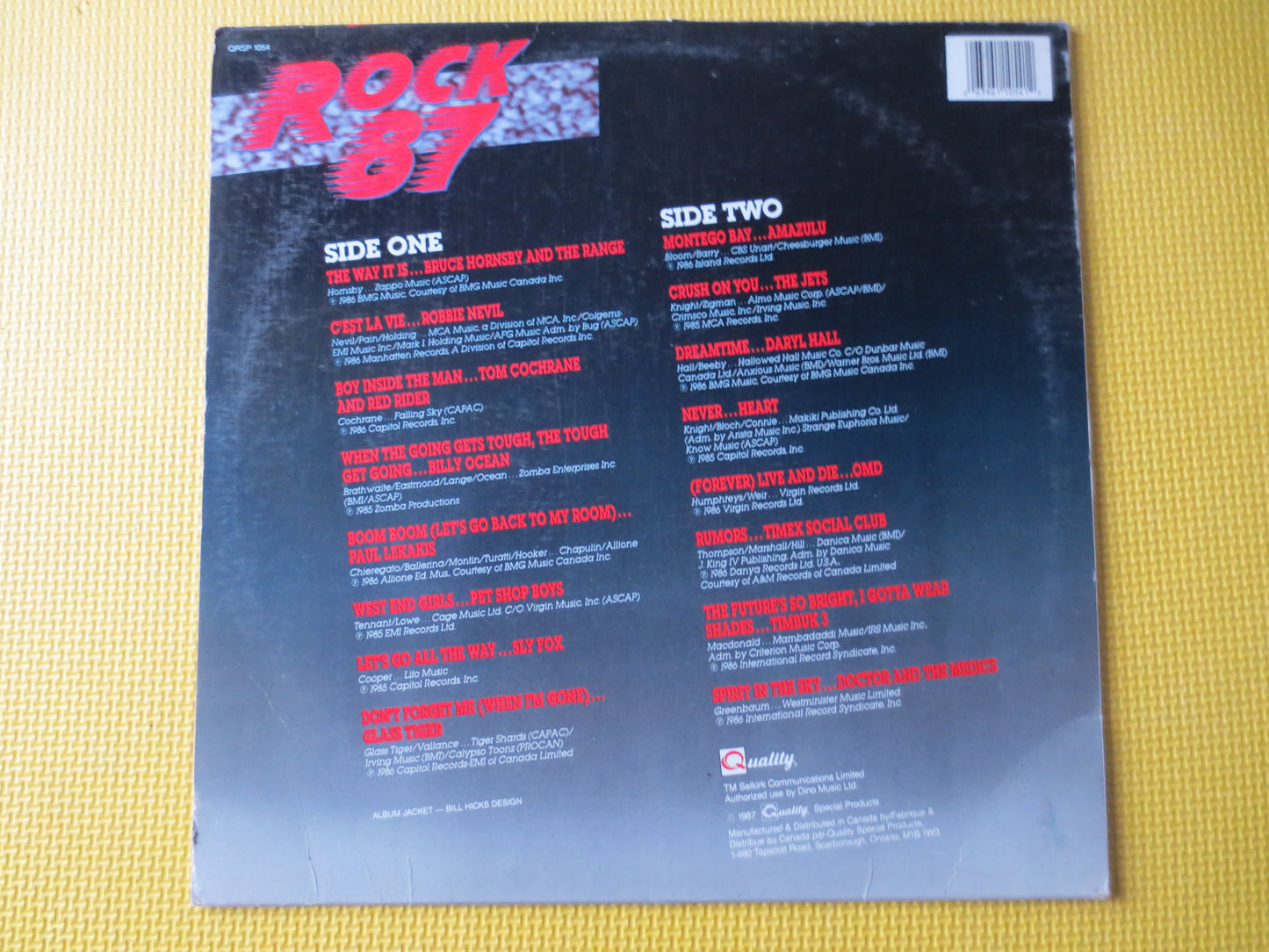 ROCK '87, SLY FOX Lp, The Jets Lp, Heart Lp, Pet Shop Boys Lp, Vintage Vinyl, Glass Tiger Lp, Rock Vinyl, Lps, 1987 Records