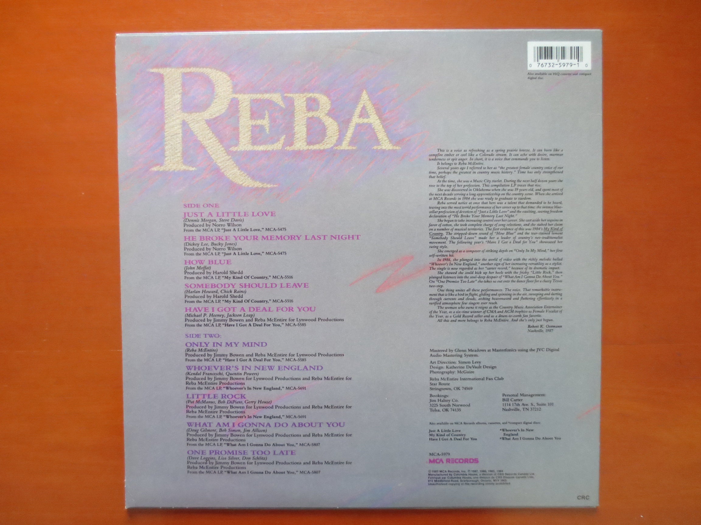 Reba McEntire – Greatest Hits (1987) Vinyl LP