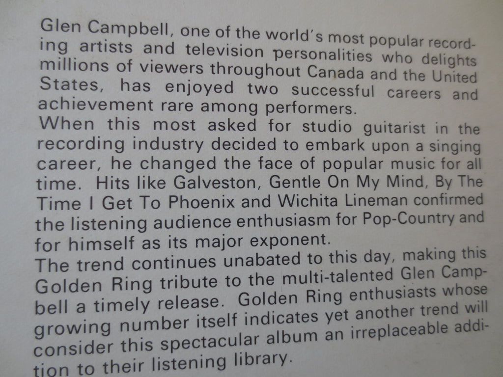 The Golden Ring – Tribute to Glen Campbell (1968) Vinyl LP
