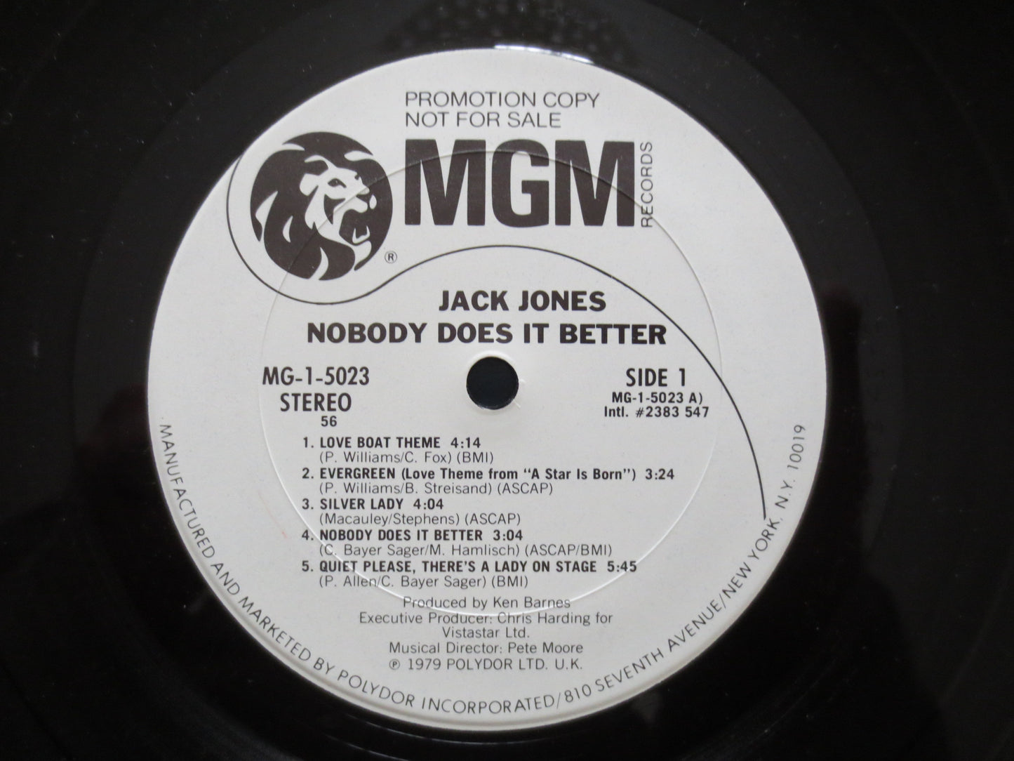 JACK JONES, Nobody Does It Better, Jack Jones Record, Jack Jones Album, Jack Jones Vinyl, Jack Jones Lp, Lps, 1975 Records
