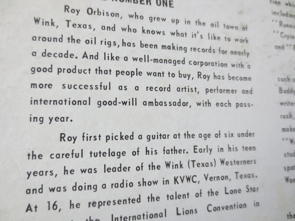 Roy Orbison – Roy Orbison Sings Don Gibson (1966) Vinyl LP