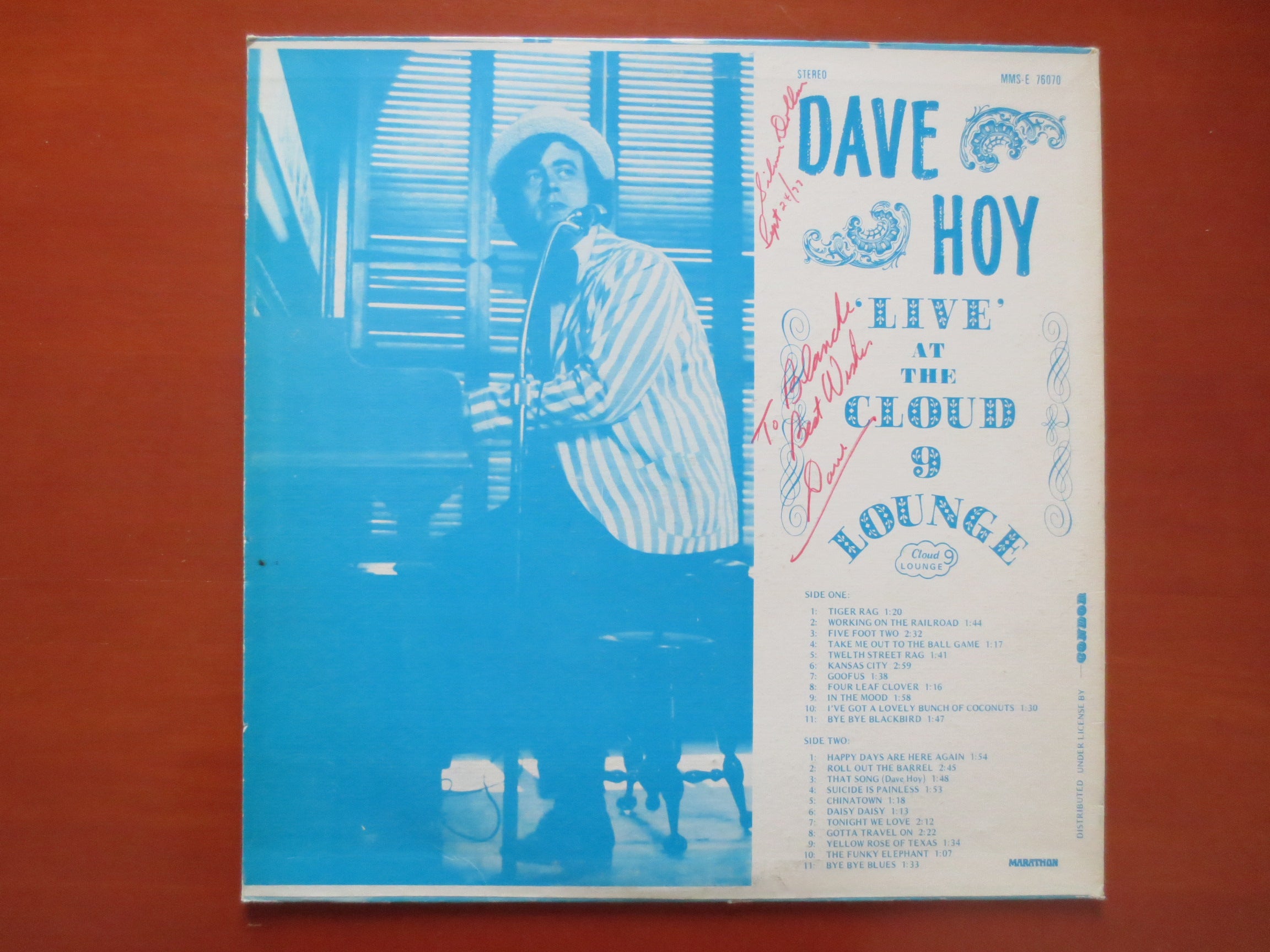 Dave Hoy – Live at Cloud 9 (1974) Vinyl LP