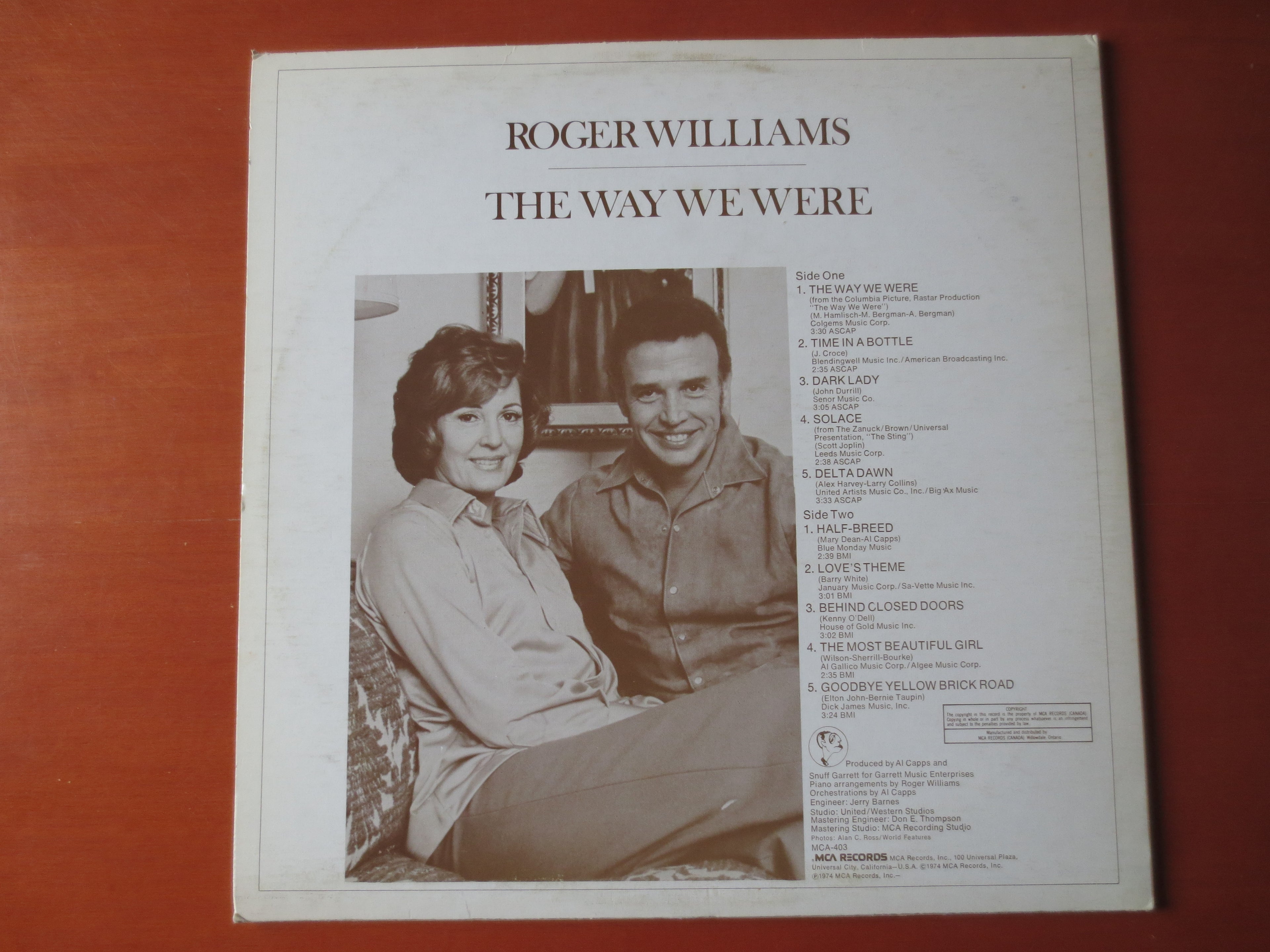 Roger Williams – The Way We Were (1974) Vinyl LP