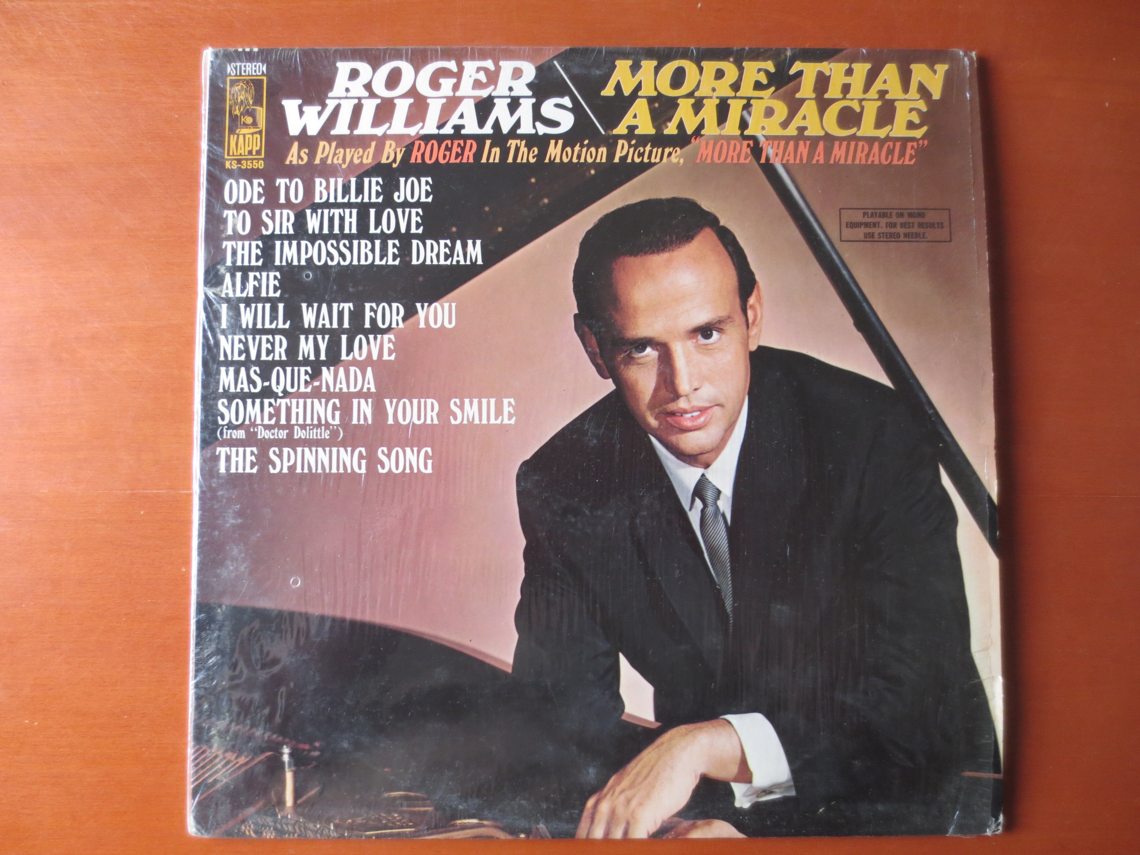 Roger Williams – More Than a Miracle (1968) Vinyl LP