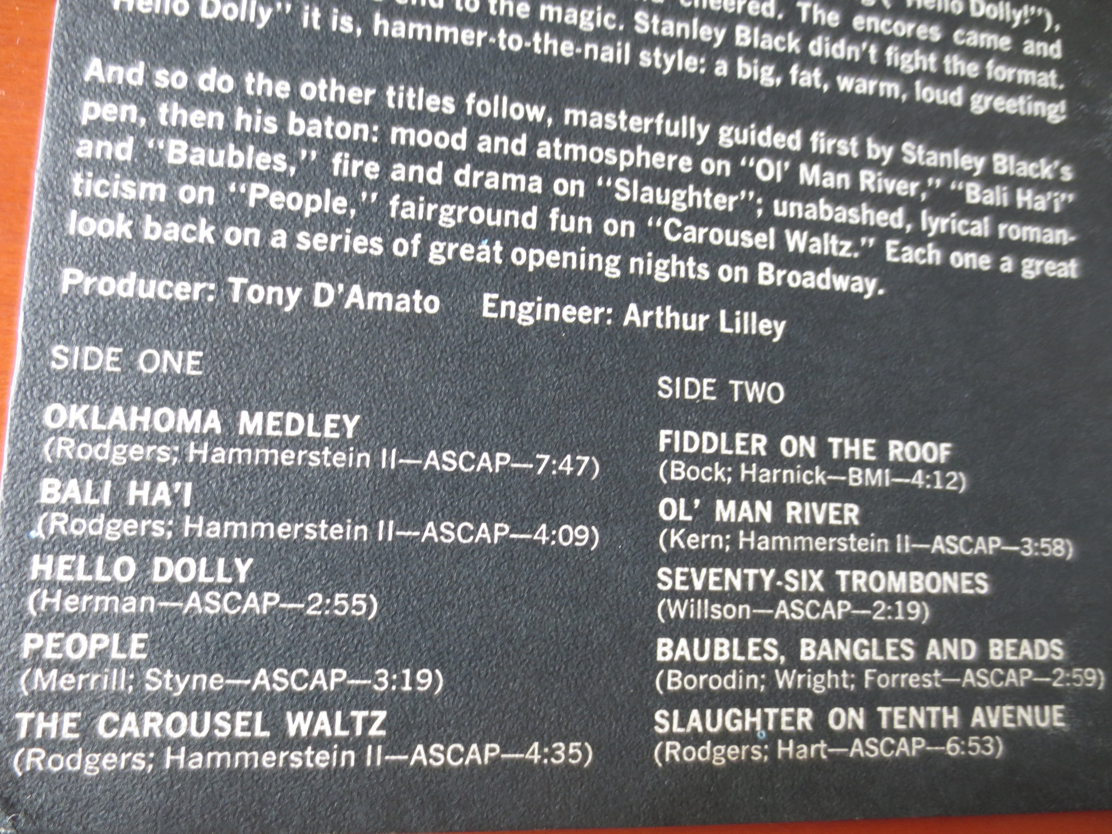 Stanley Black and His Orchestra – Broadway Spectacular (1966) Vinyl LP