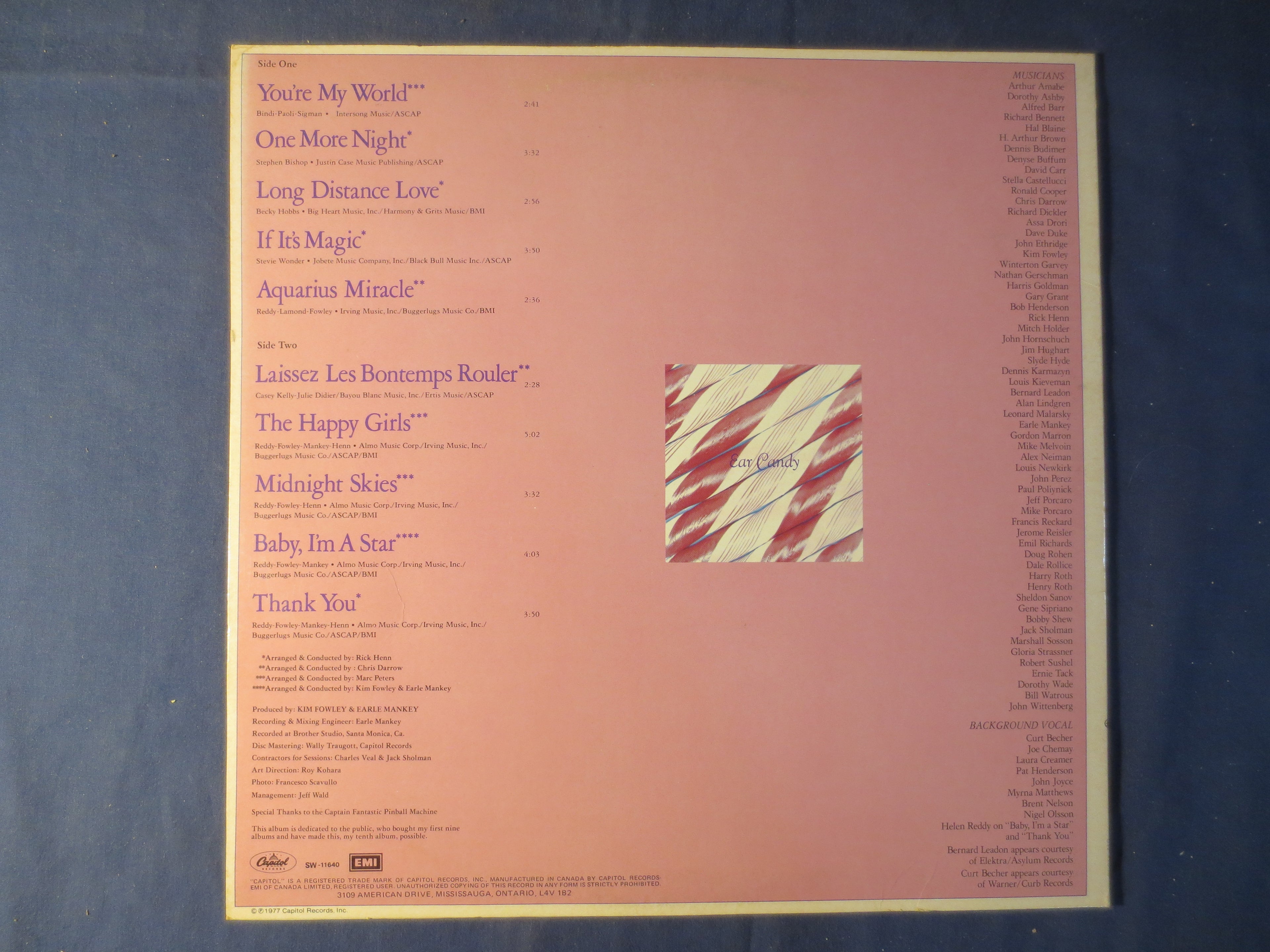 Helen Reddy – Ear Candy (1977) Vinyl LP