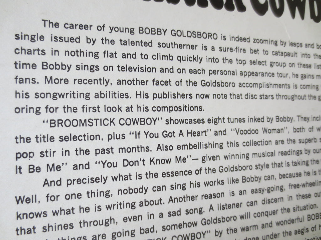 Bobby Goldsboro – Broomstick Cowboy (1965) Vinyl LP
