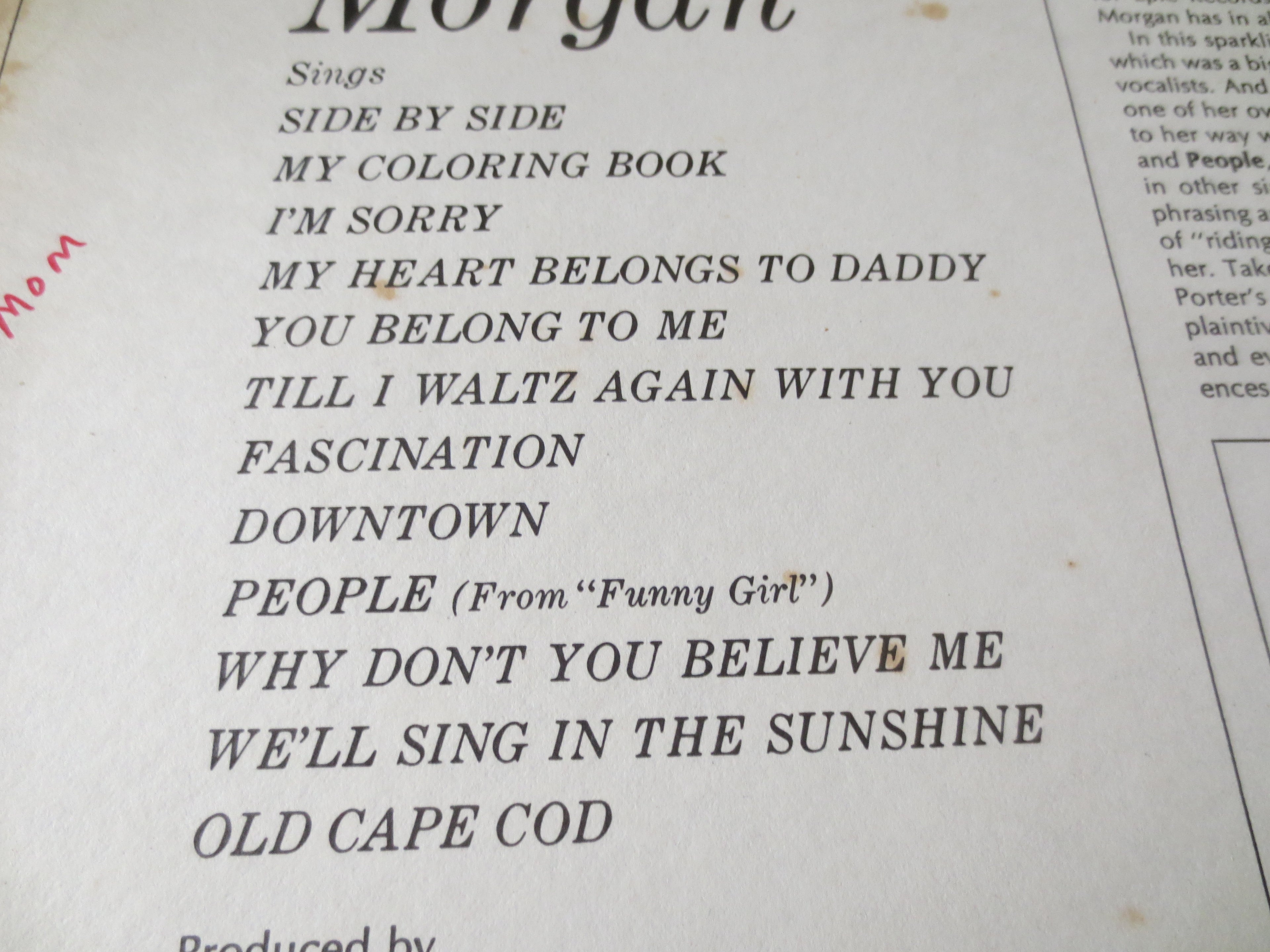 Jane Morgan – In My Style (1965) Vinyl LP
