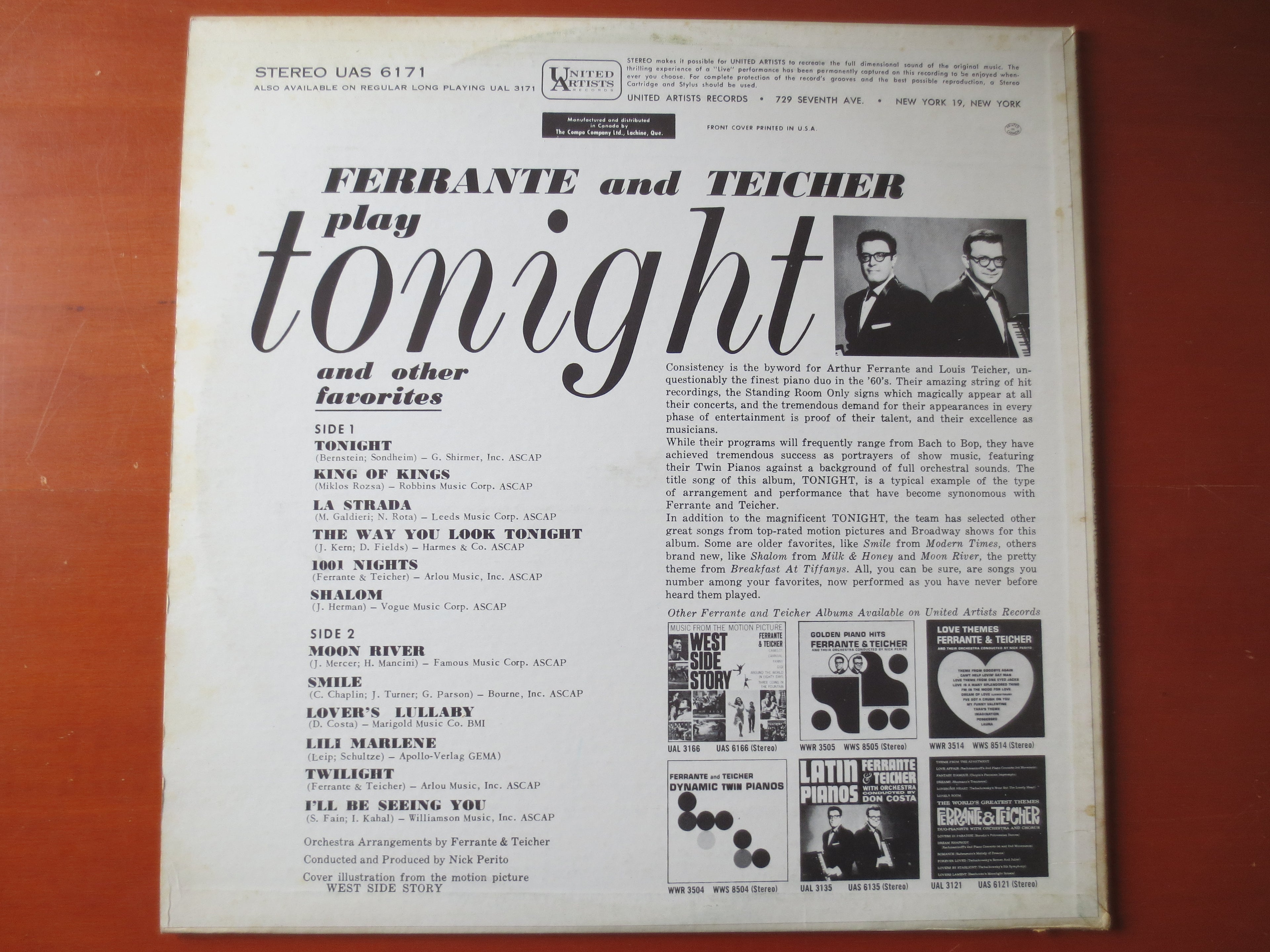 Ferrante & Teicher – Tonight (1962) Vinyl LP