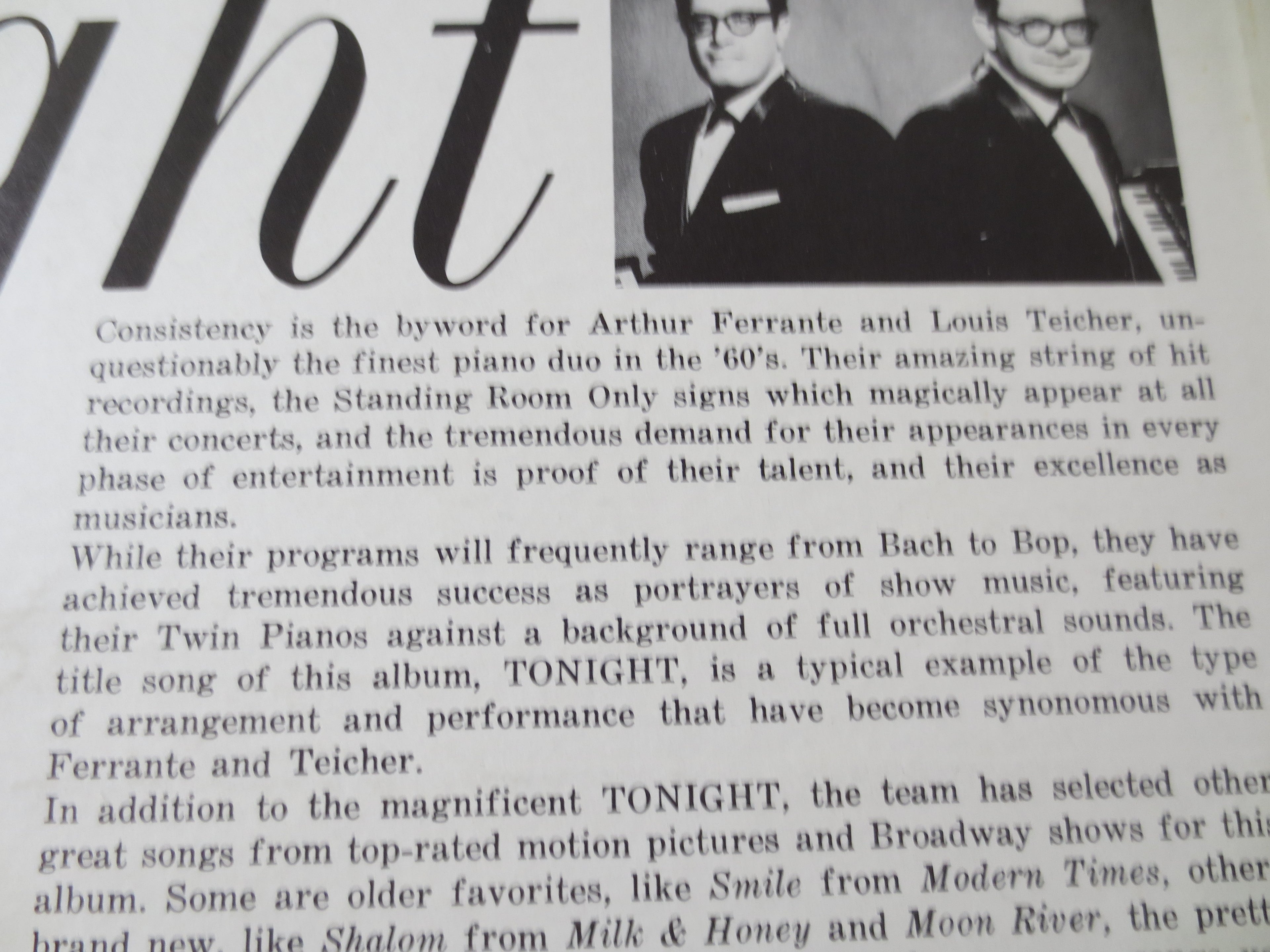Ferrante & Teicher – Tonight (1962) Vinyl LP
