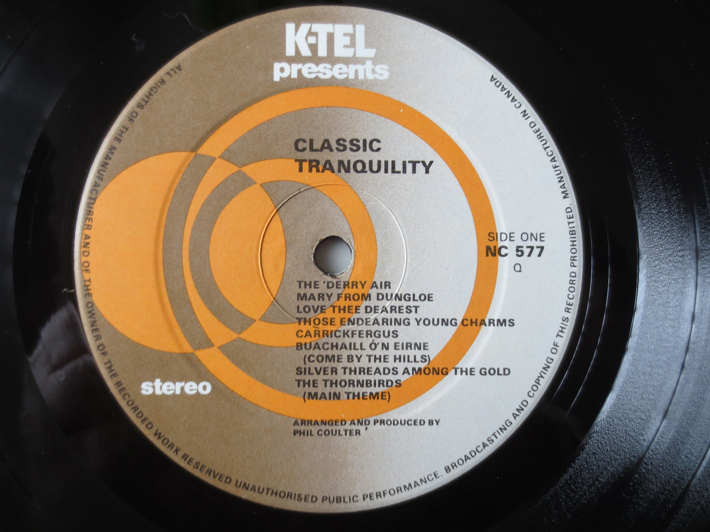 PHIL COULTER, Classic TRANQUILITY, Phil Coulter Record, Phil Coulter Album, Vintage Vinyl, Phil Coulter lp, lp, 1984 Records