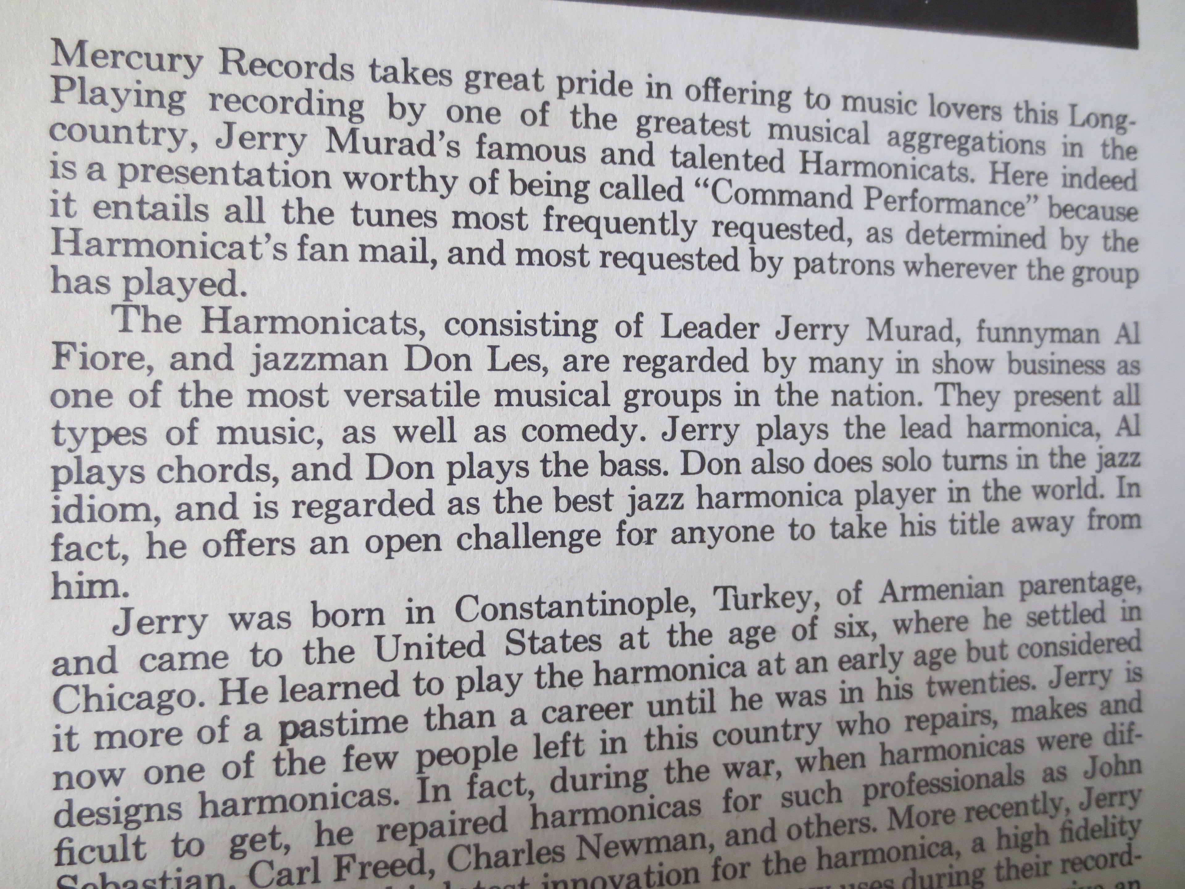 The Harmonicats – Command Performance (1956) [Vinyl LP]