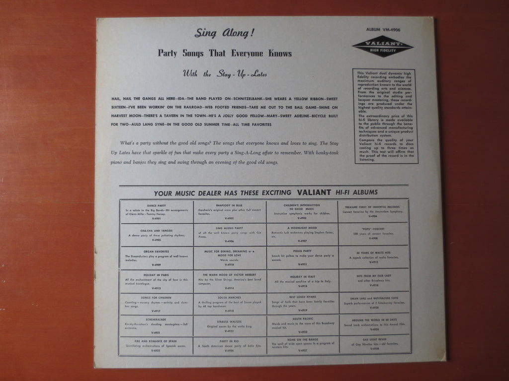 The Stay-Up-Lates – Sing Along (1960) Vinyl LP